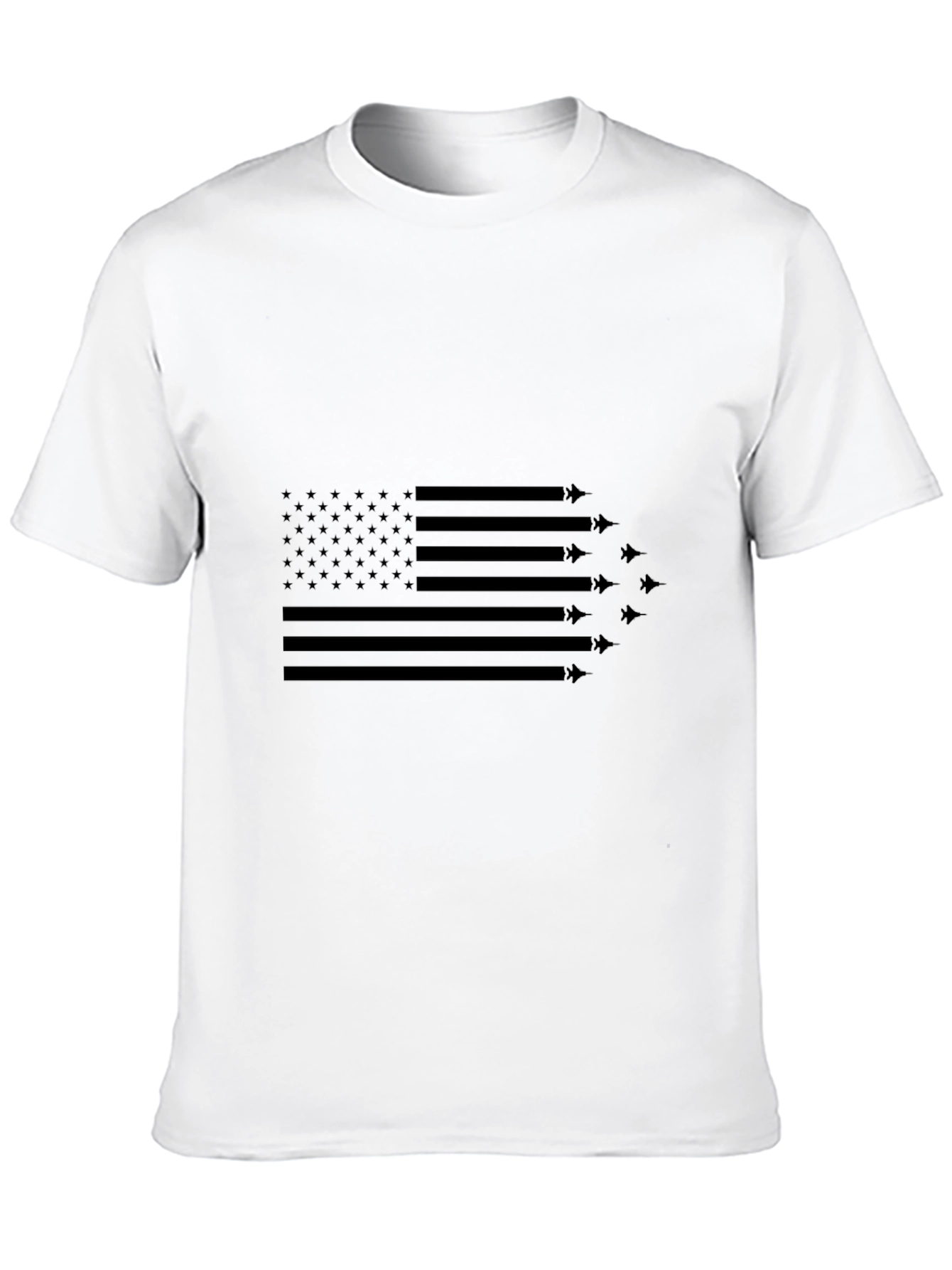 Patriotic American Flag Fighter Jet Graphic T-Shirt