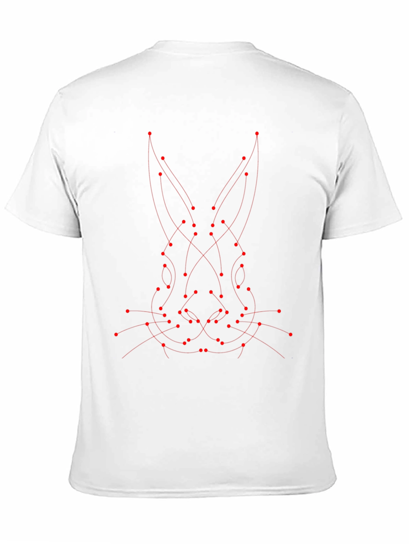 Abstract Rabbit Dot to Dot Graphic Tee - Black