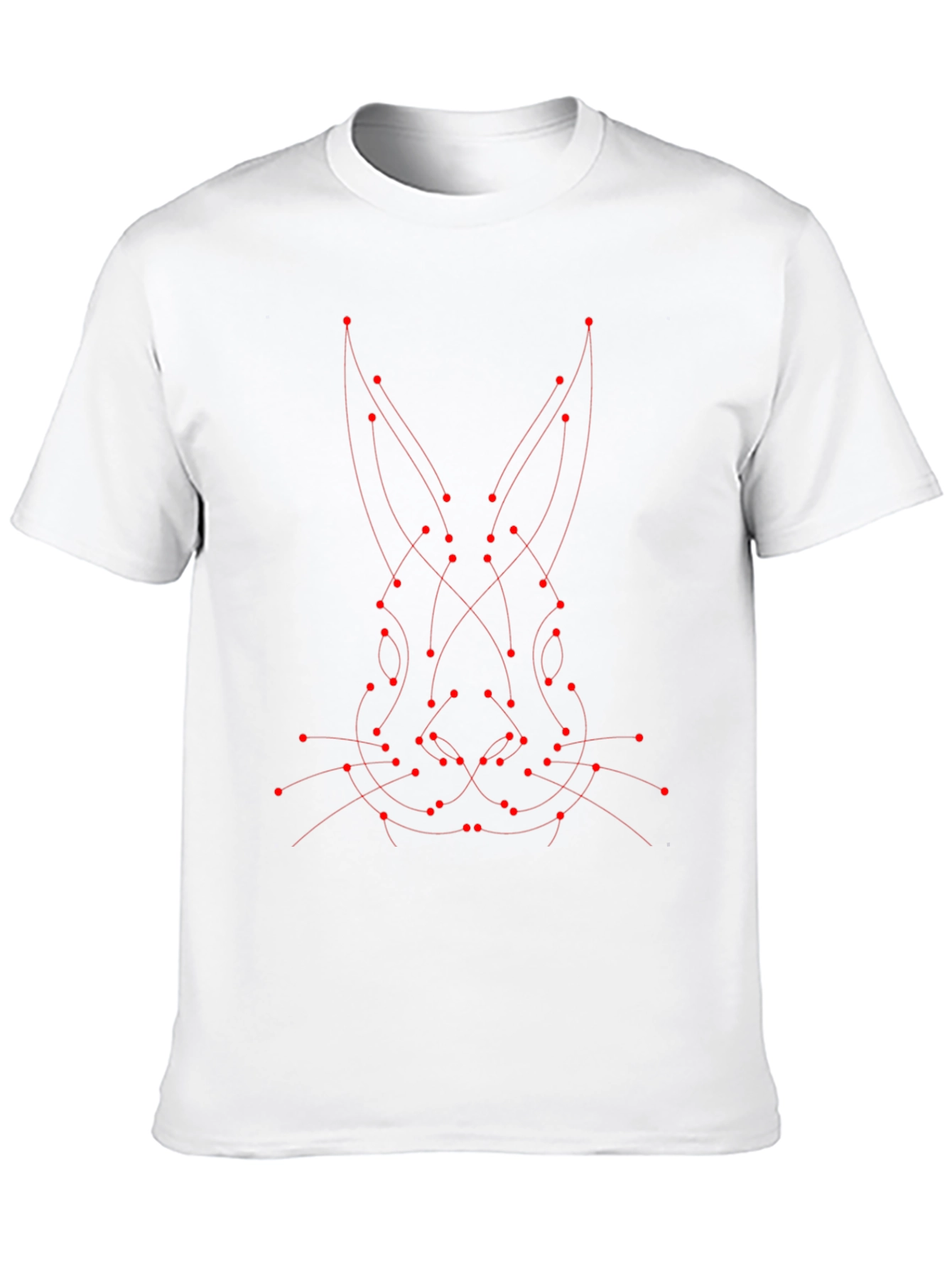 Abstract Rabbit Dot to Dot Graphic Tee - Black