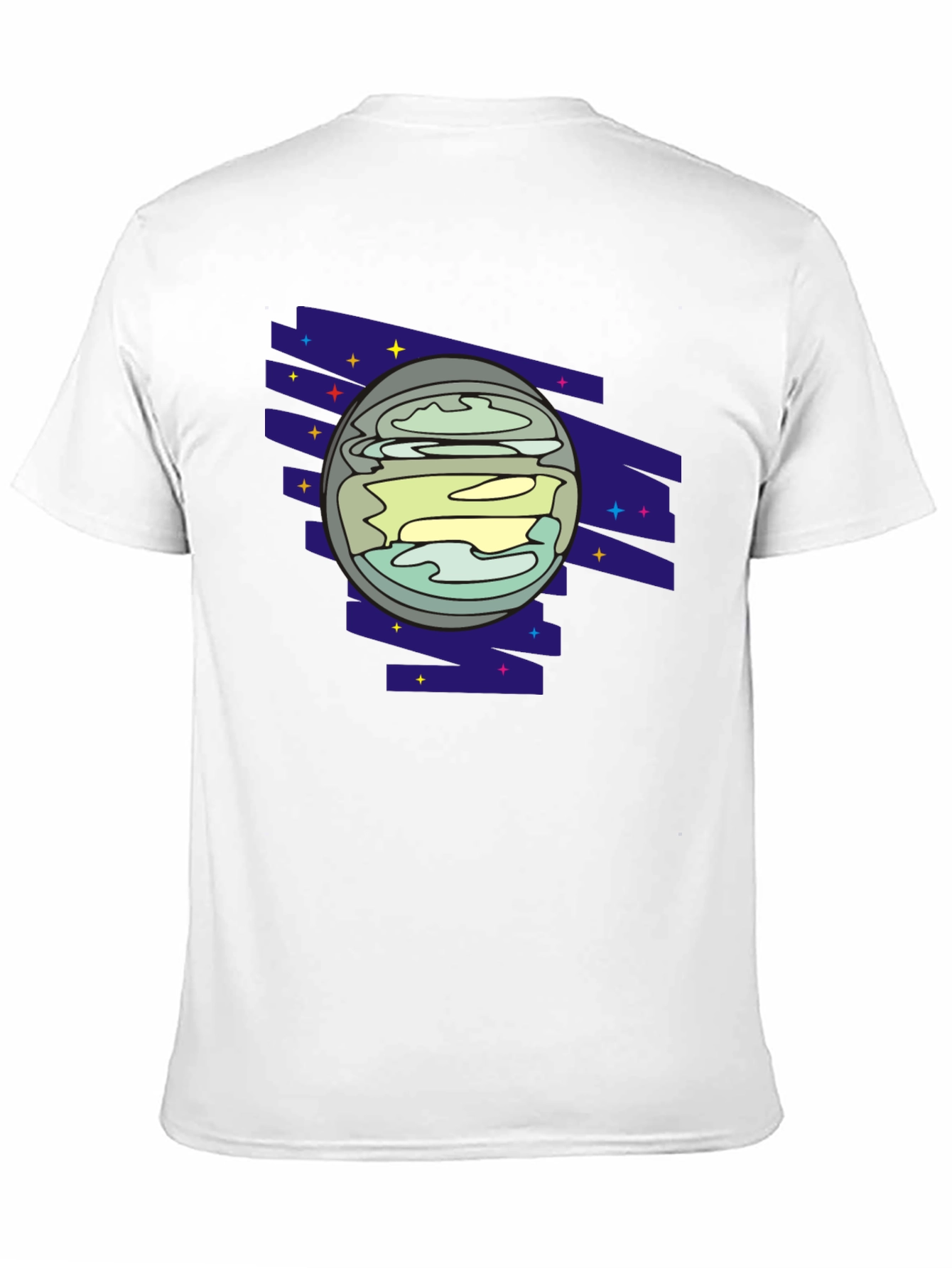 Retro Planet Graphic Tee - Black Casual Shirt