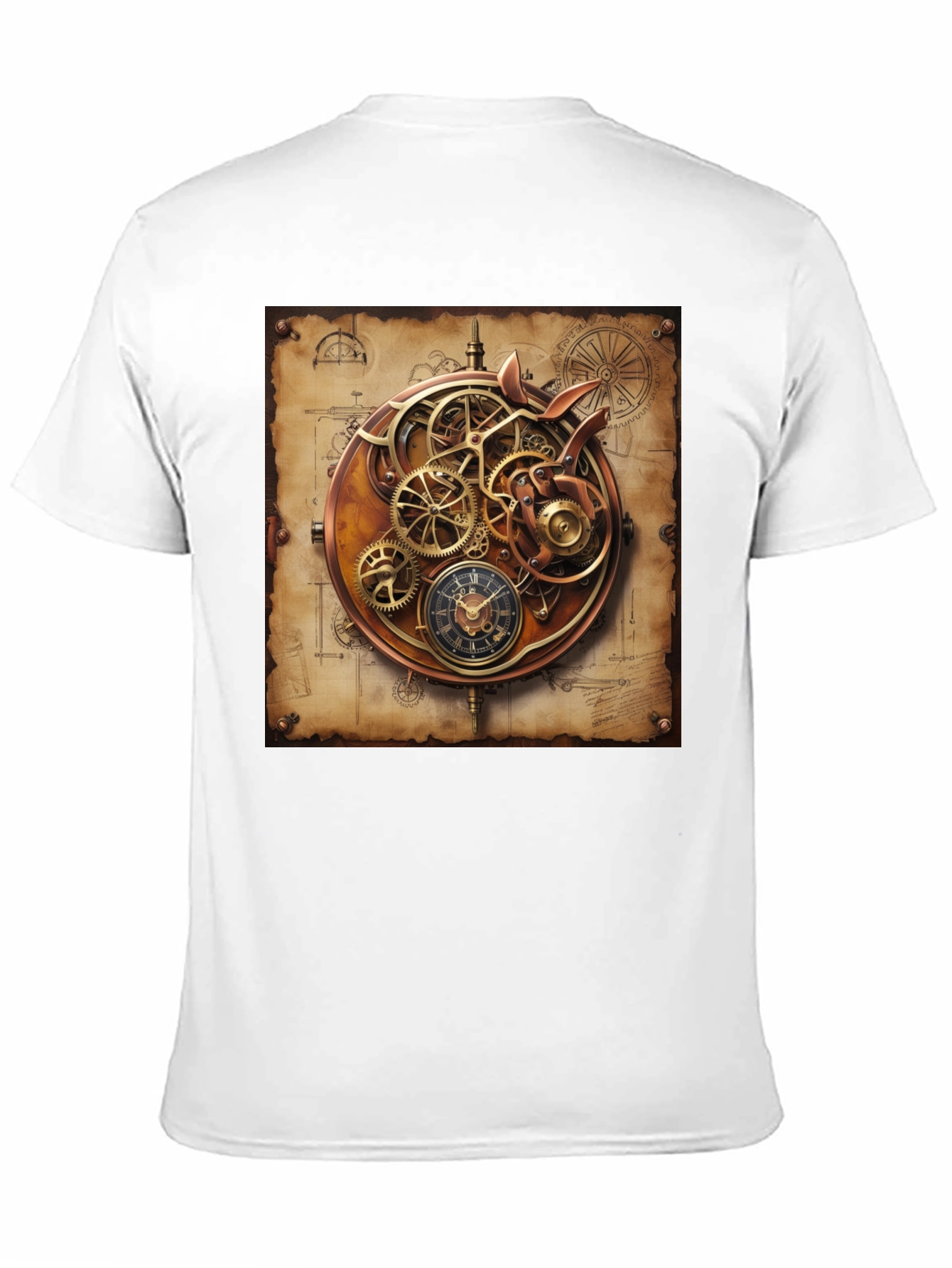 Steampunk Gear Design Black T-Shirt
