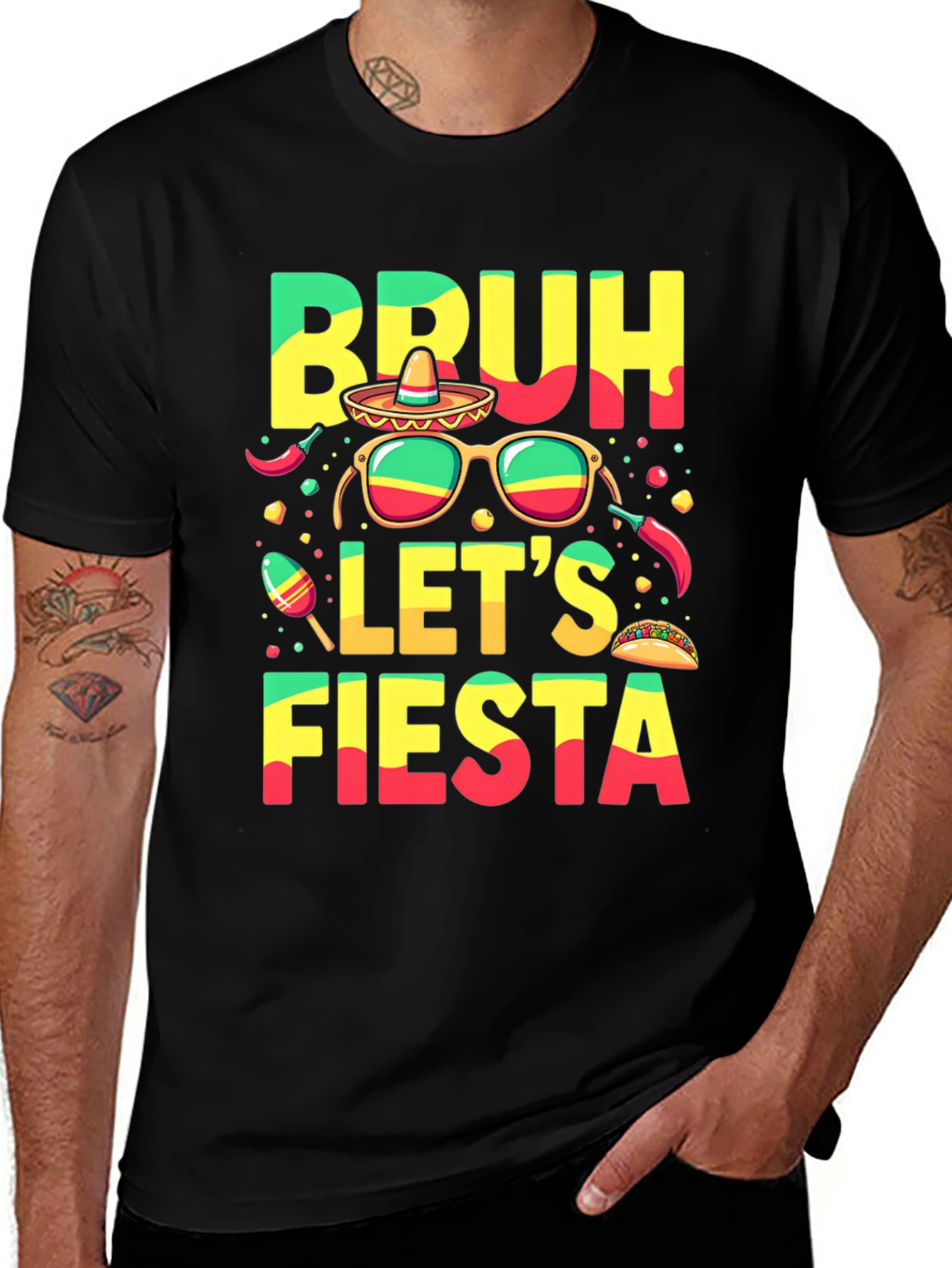 Bruh Lets Fiesta Graphic T-Shirt