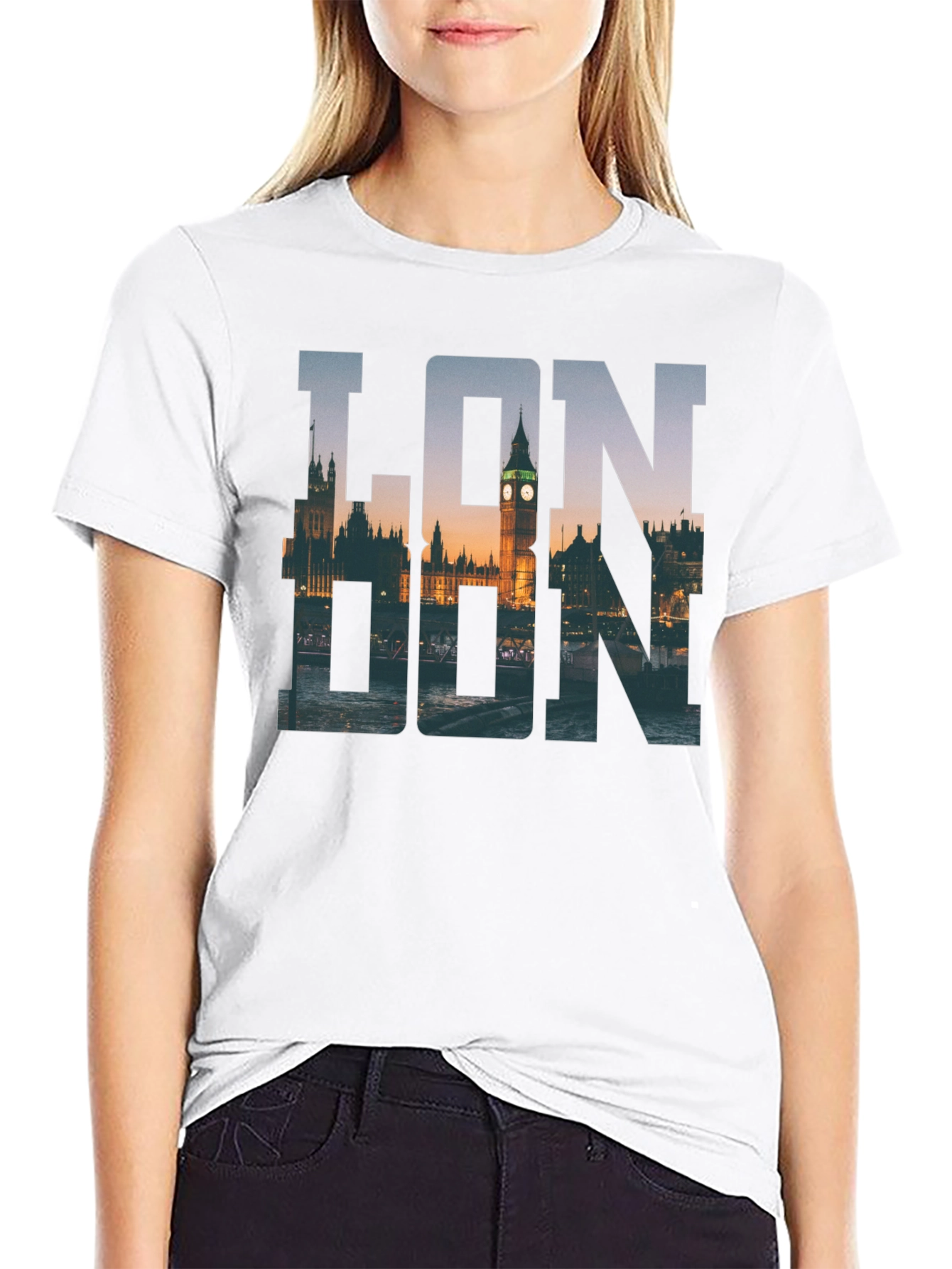 London Skyline Graphic Tee - Mens Black T-Shirt