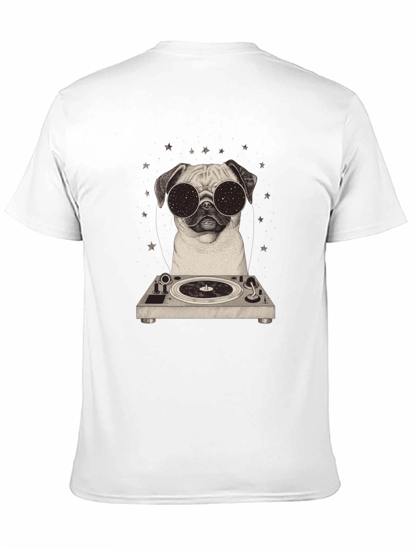 Cool Pug DJ Graphic Tee - Stylish Black T-Shirt