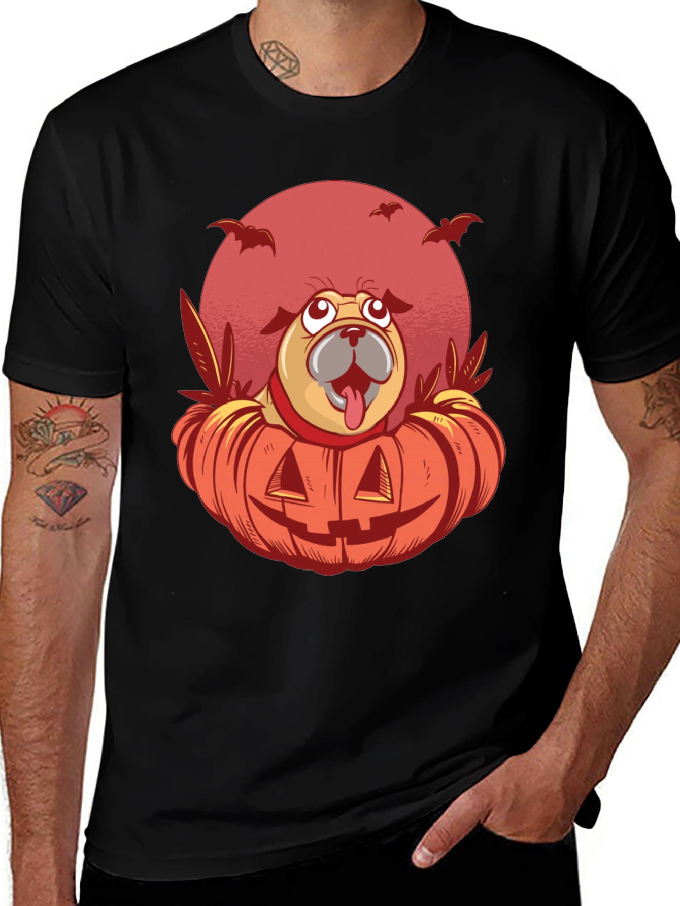 Halloween Pug Pumpkin T-Shirt
