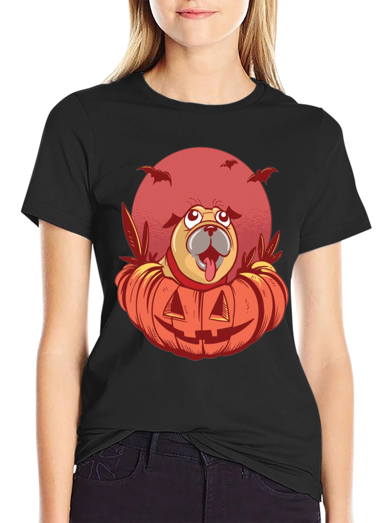 Halloween Pug Pumpkin T-Shirt