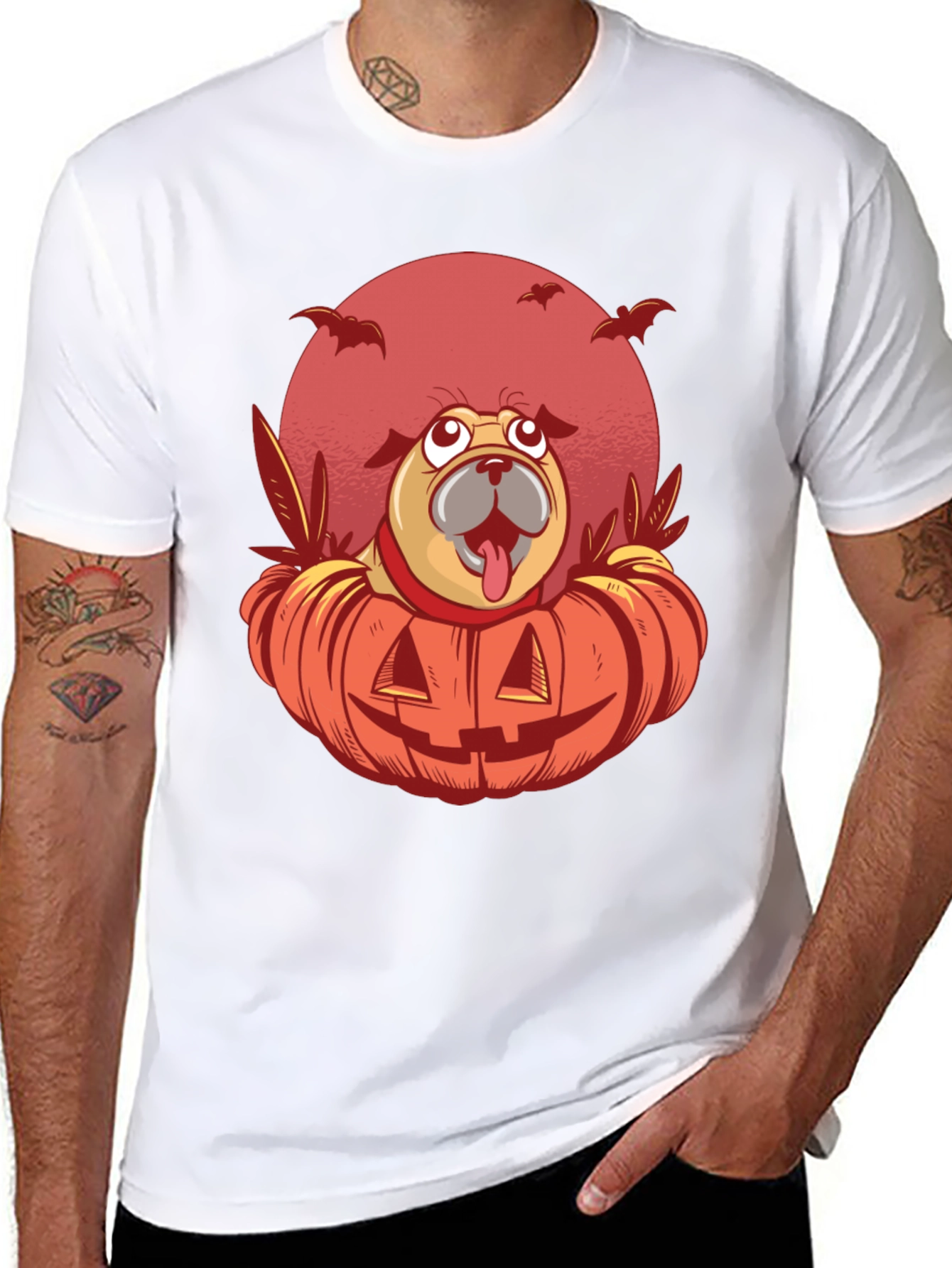Halloween Pug Pumpkin T-Shirt