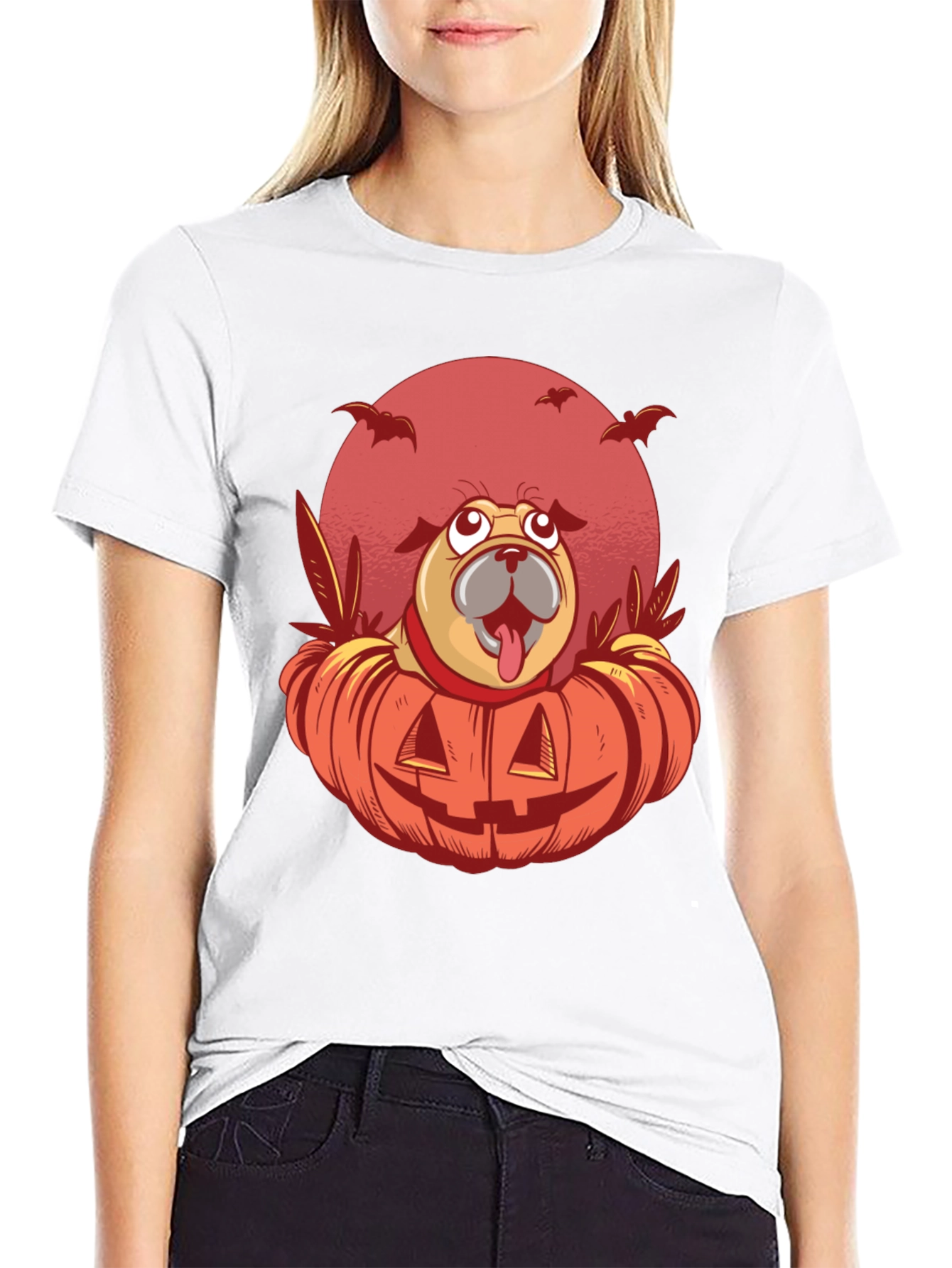 Halloween Pug Pumpkin T-Shirt
