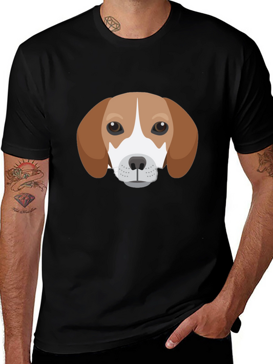 Dog Face Graphic Tee - Black Casual T-Shirt