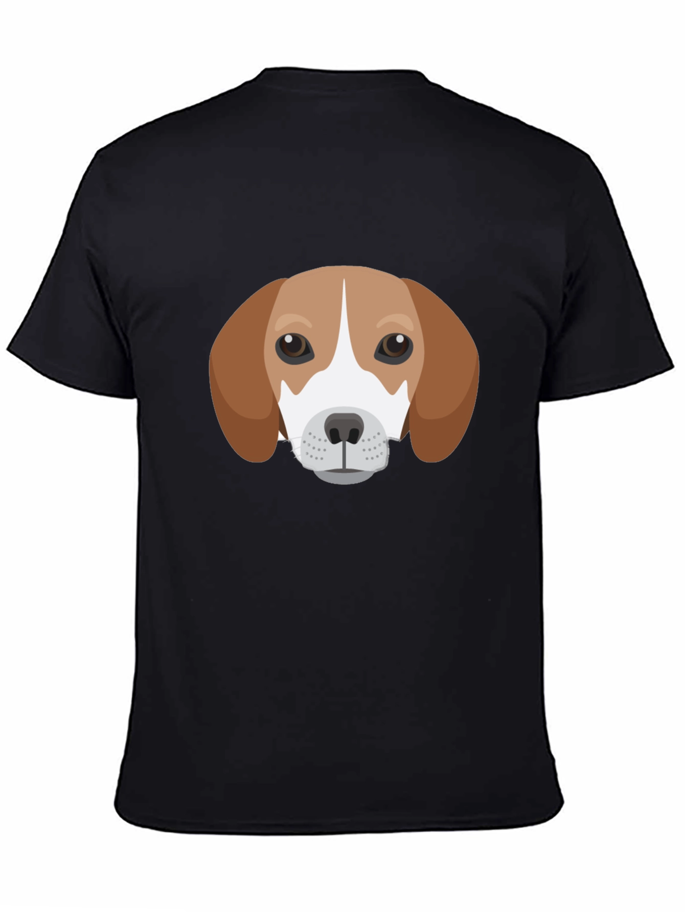 Dog Face Graphic Tee - Black Casual T-Shirt