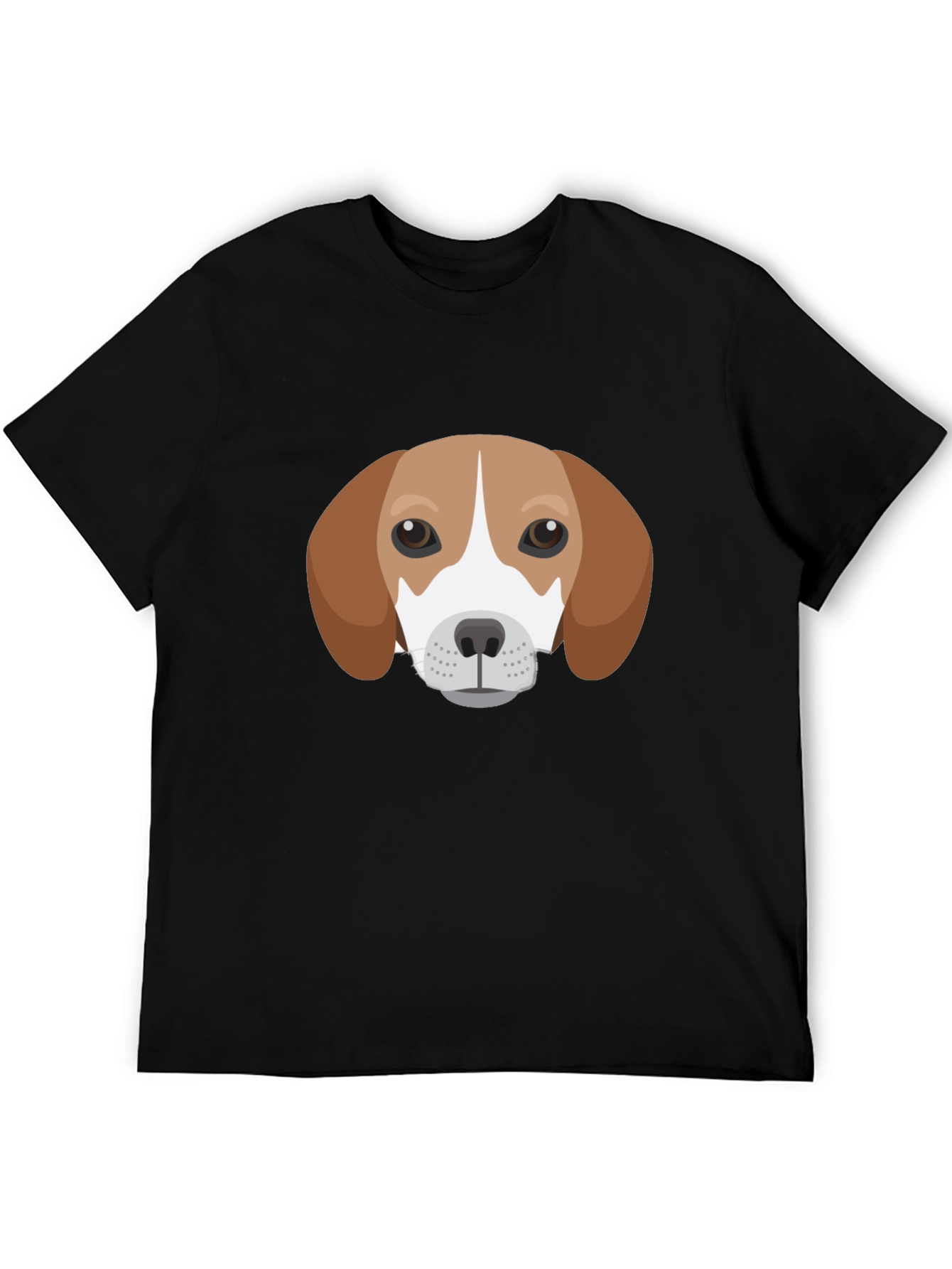 Dog Face Graphic Tee - Black Casual T-Shirt