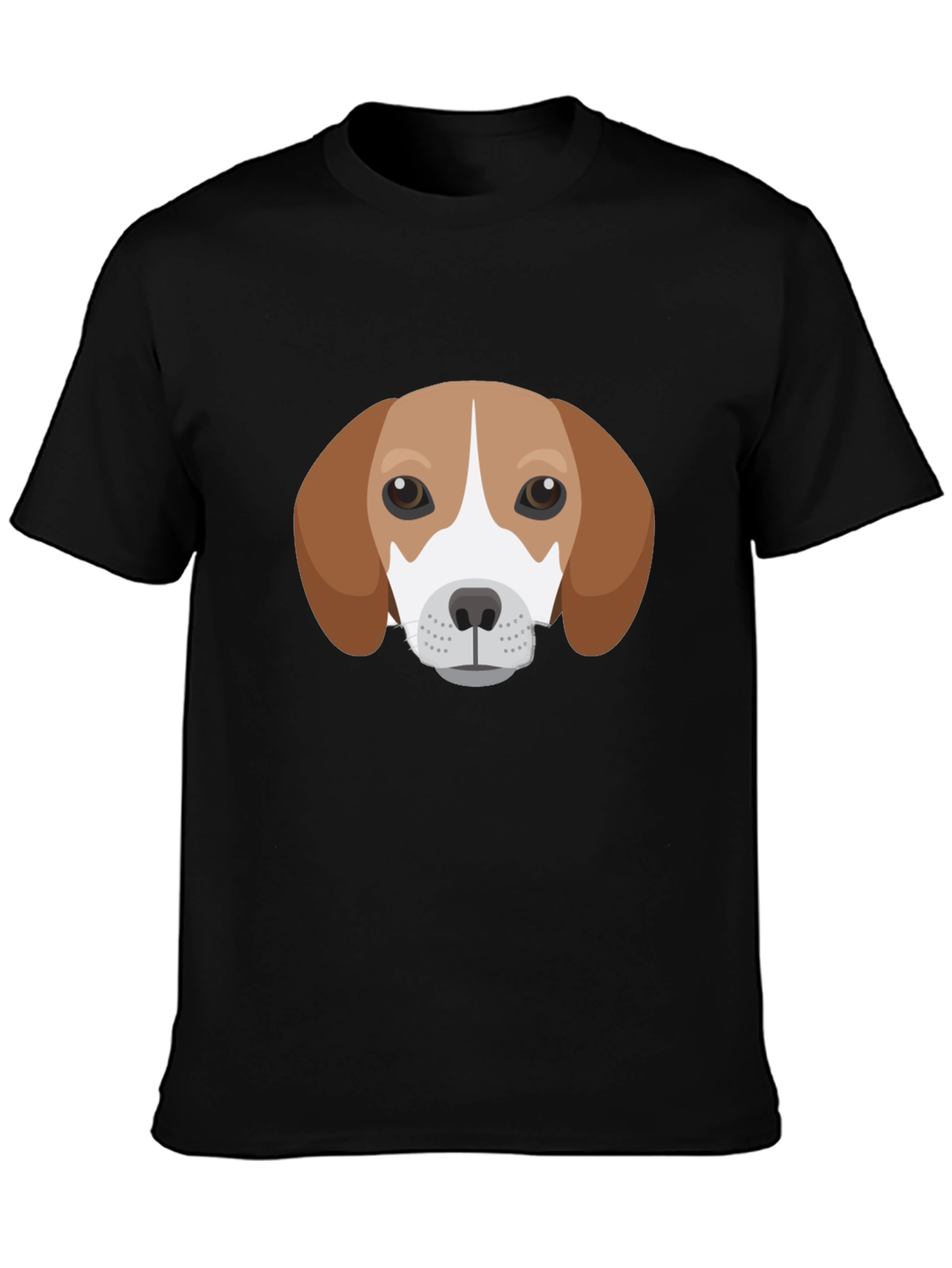 Dog Face Graphic Tee - Black Casual T-Shirt