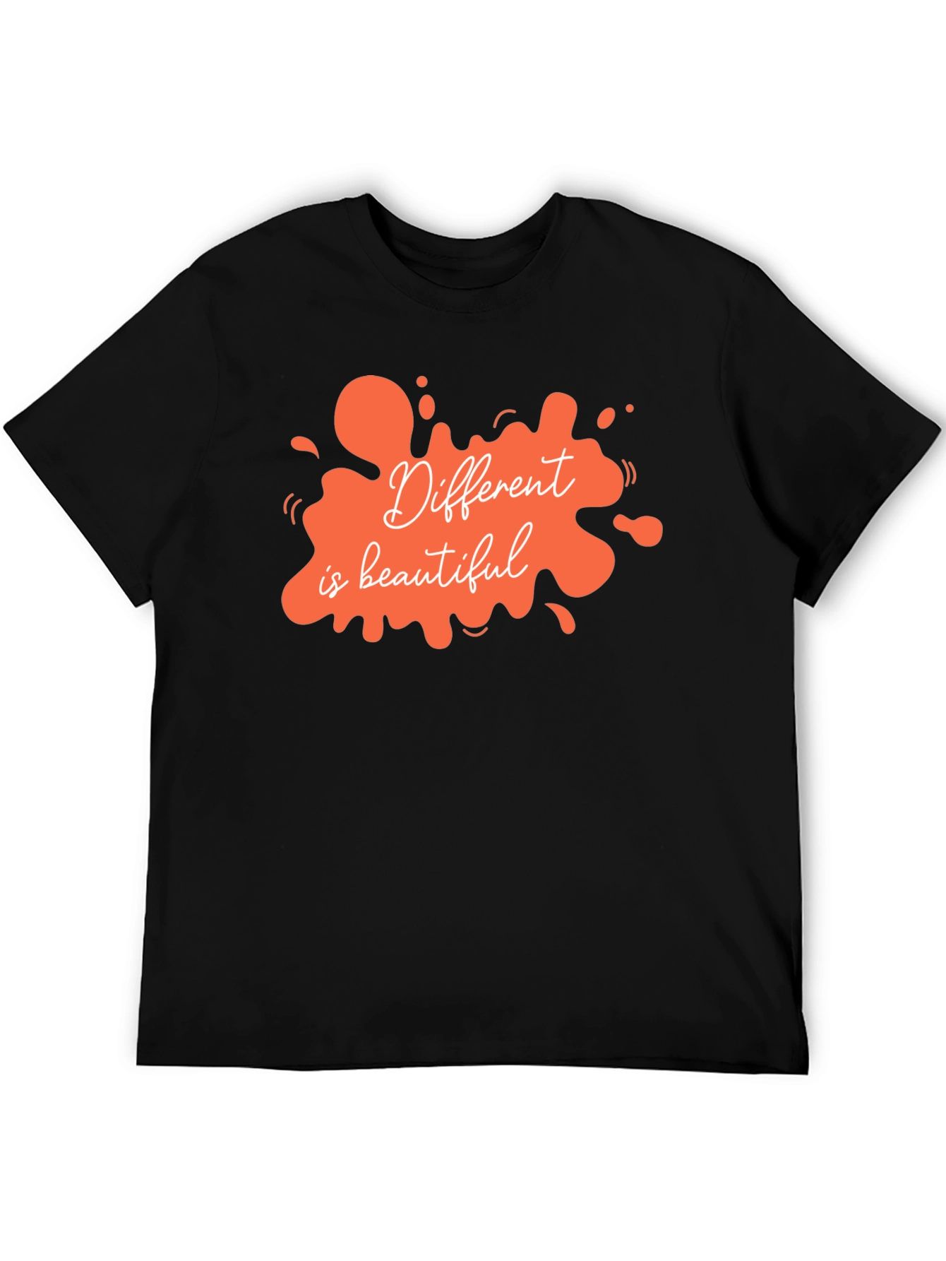 Unique Different is Beautiful Graphic Tee - Black