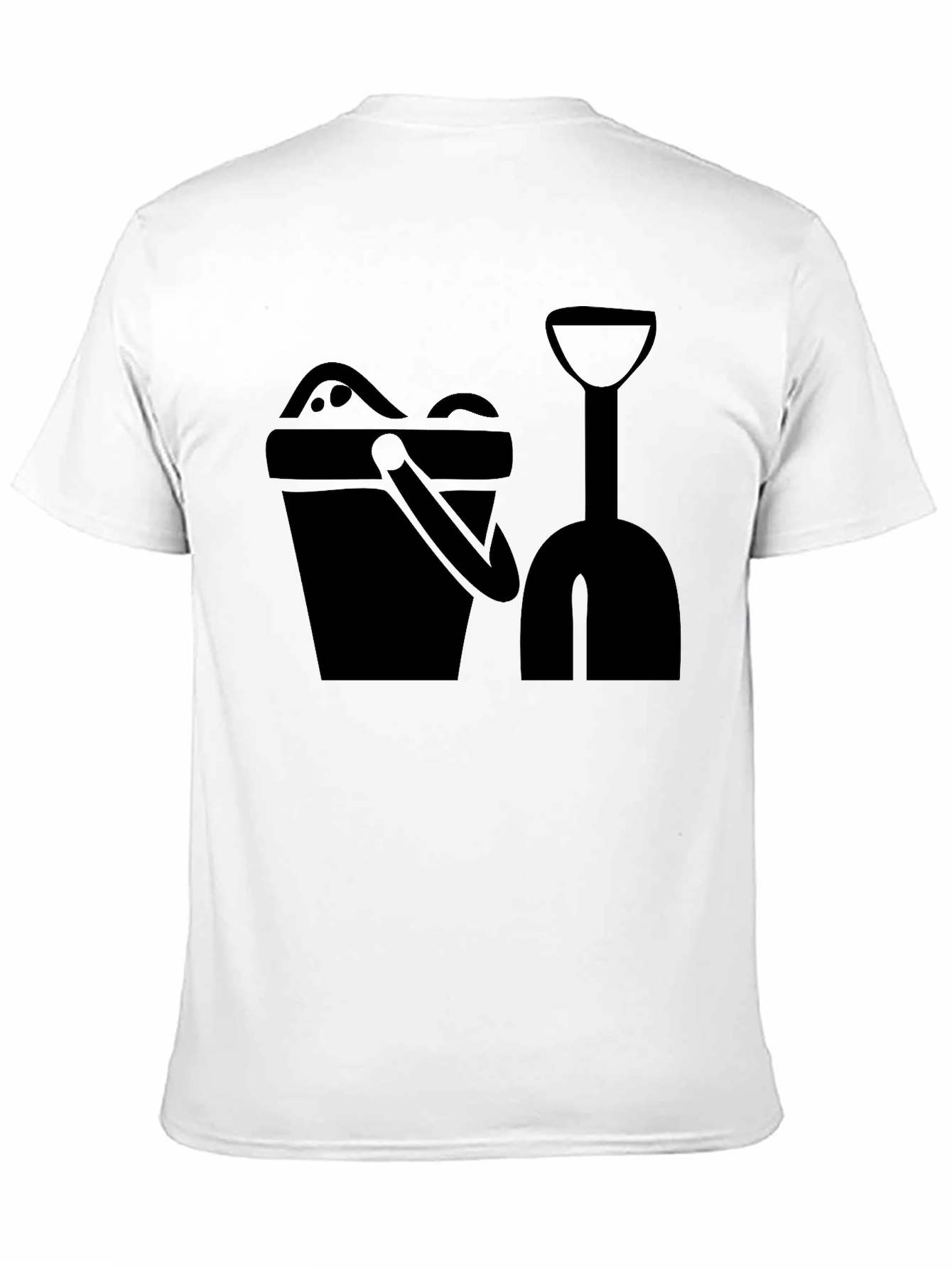 Beach Bucket & Shovel Black Graphic Tee