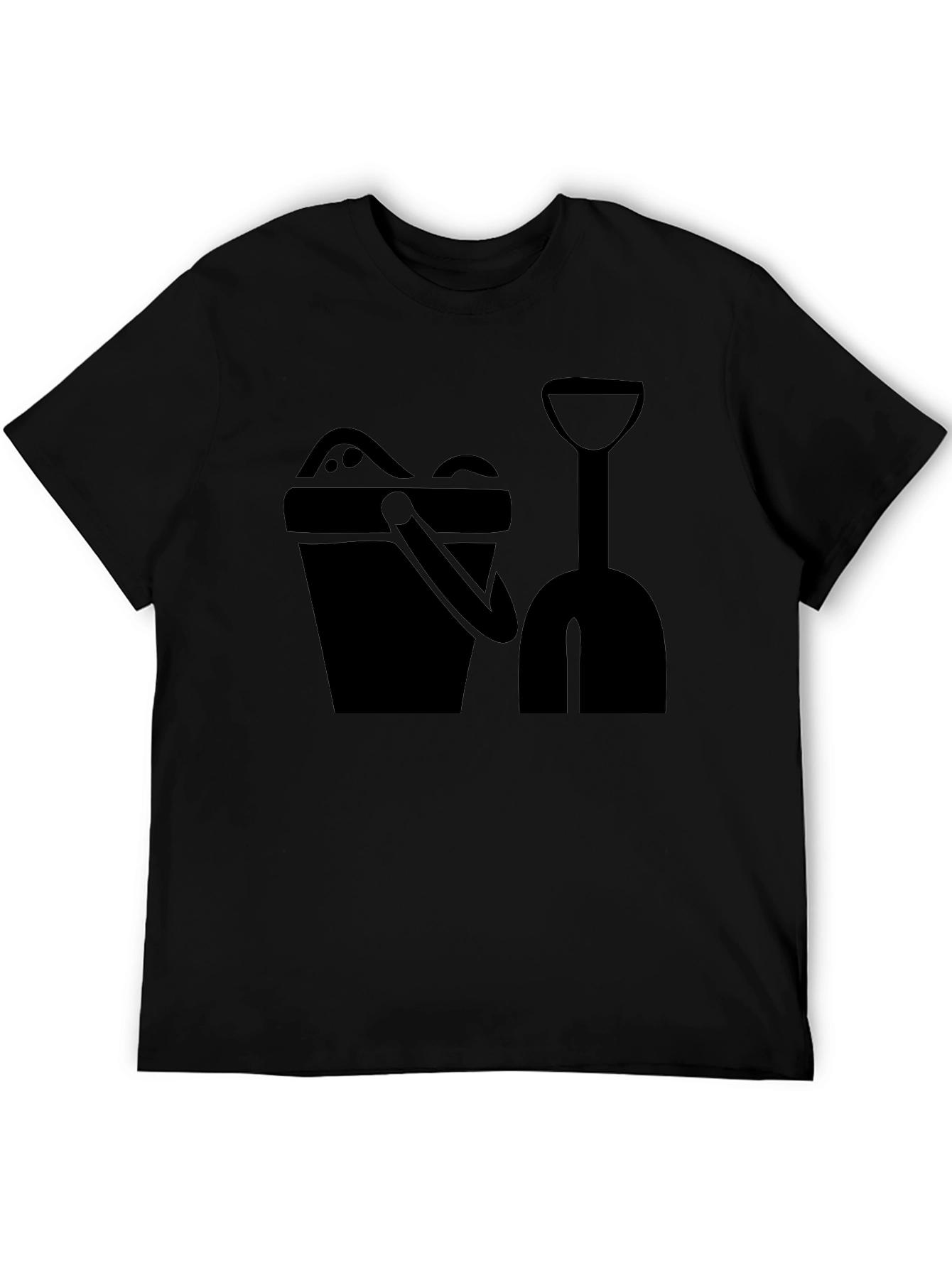Beach Bucket & Shovel Black Graphic Tee