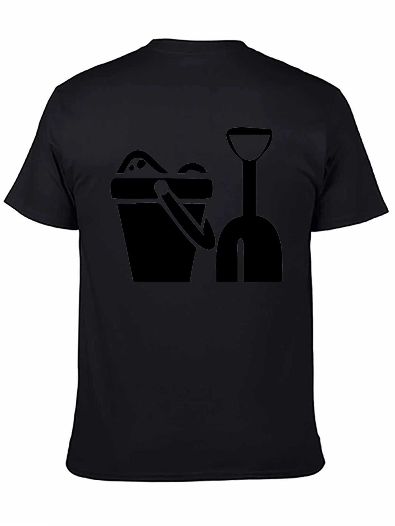 Beach Bucket & Shovel Black Graphic Tee