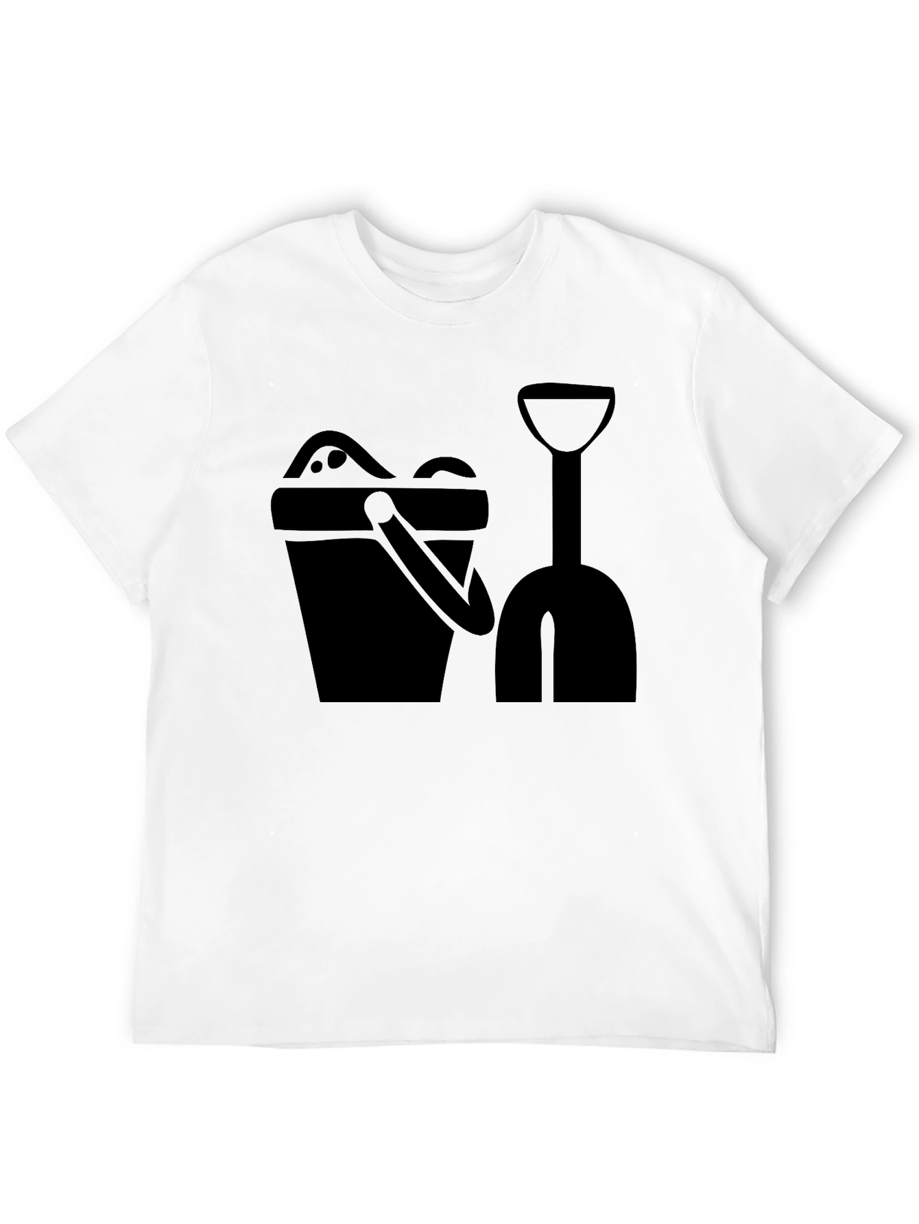 Beach Bucket & Shovel Black Graphic Tee