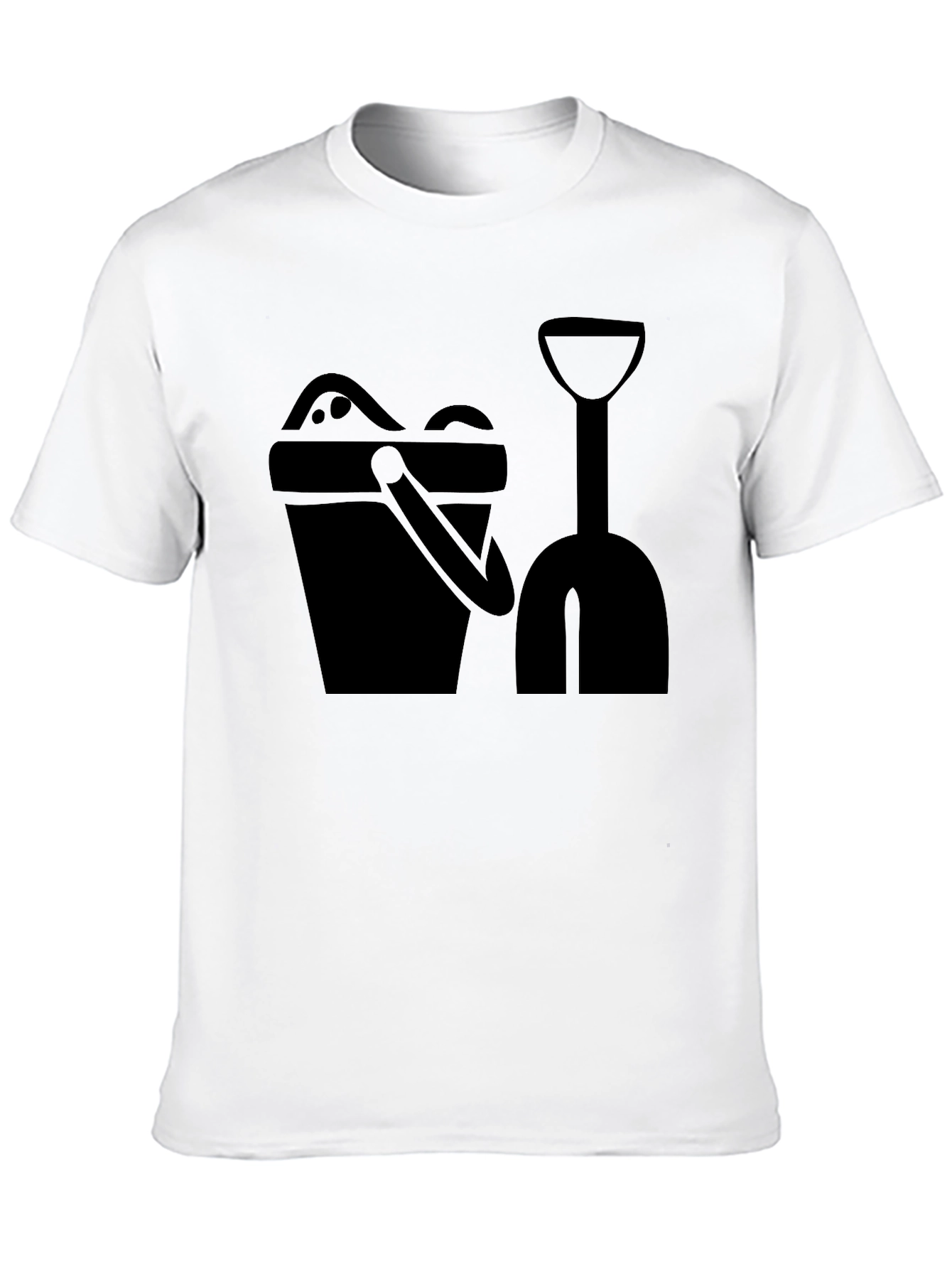 Beach Bucket & Shovel Black Graphic Tee