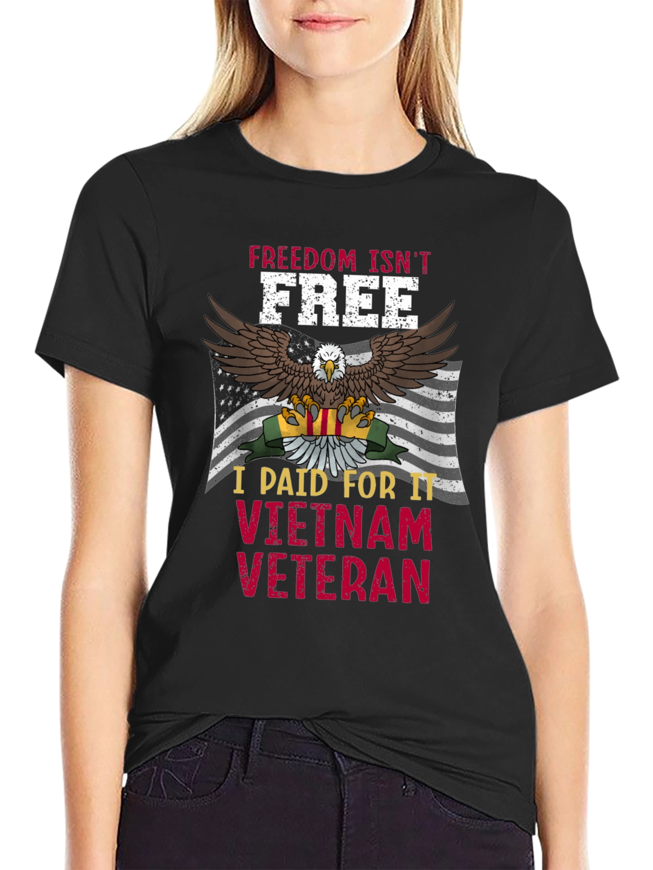 Vietnam Veteran Eagle T-Shirt - Freedom Isnt Free