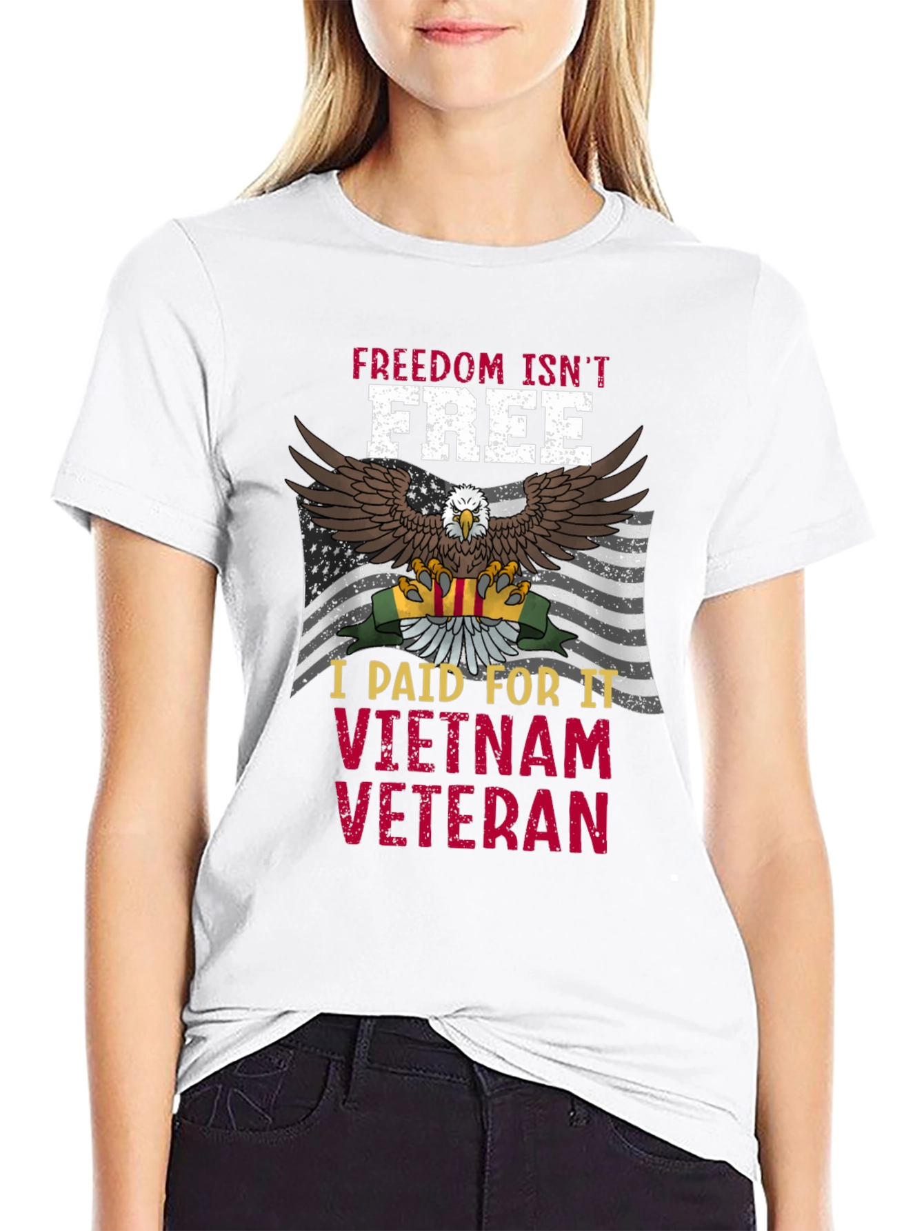Vietnam Veteran Eagle T-Shirt - Freedom Isnt Free
