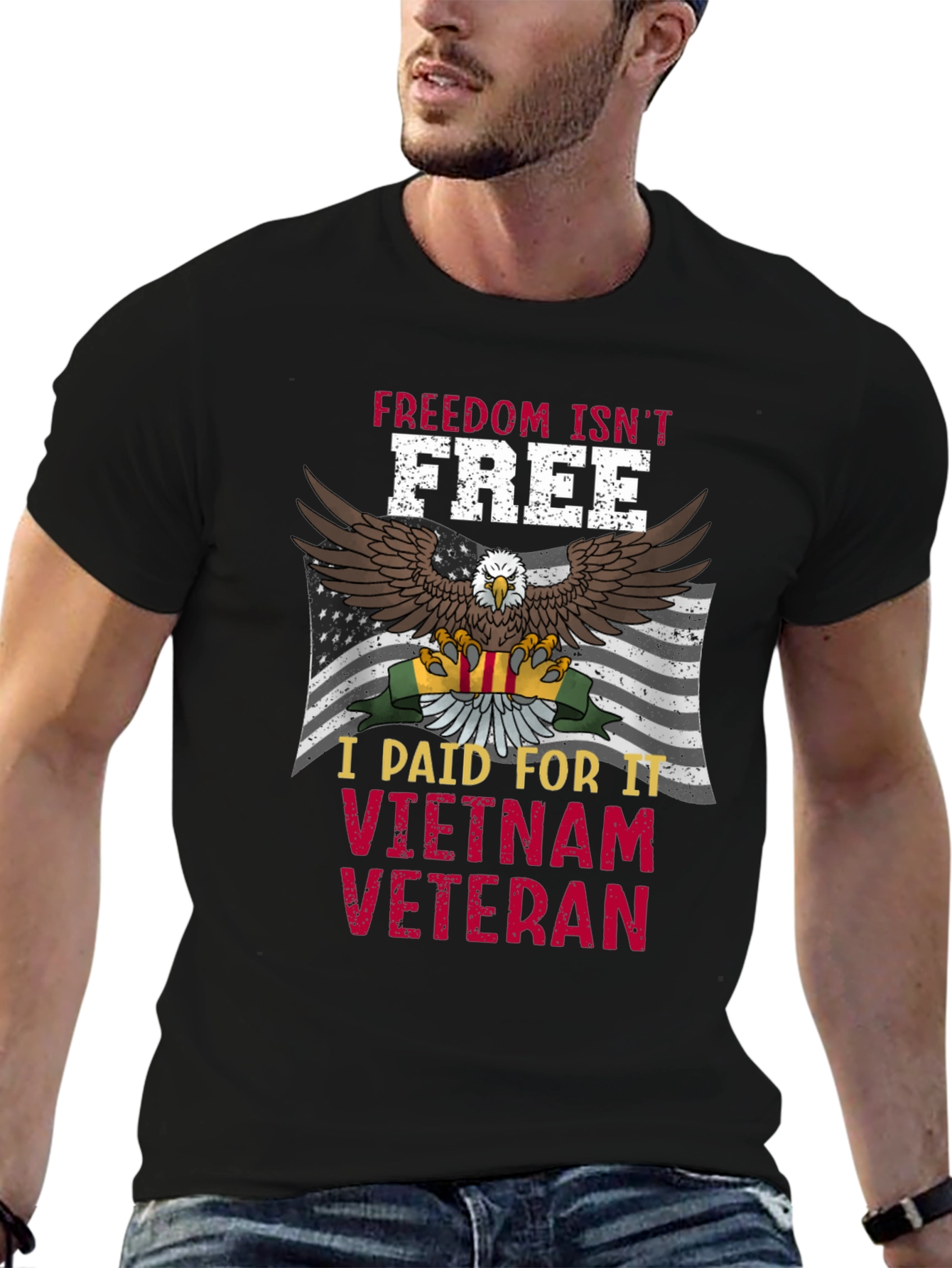 Vietnam Veteran Eagle T-Shirt - Freedom Isnt Free