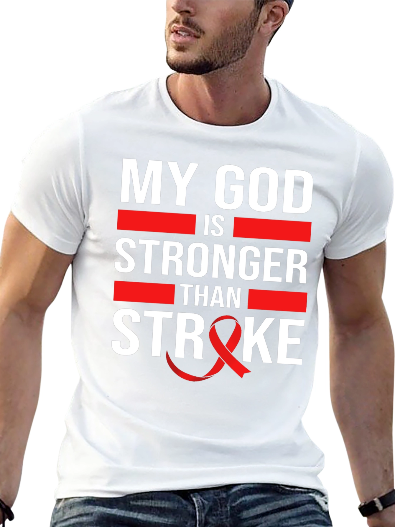 My God is Stronger Than Stroke Awareness T-Shirt