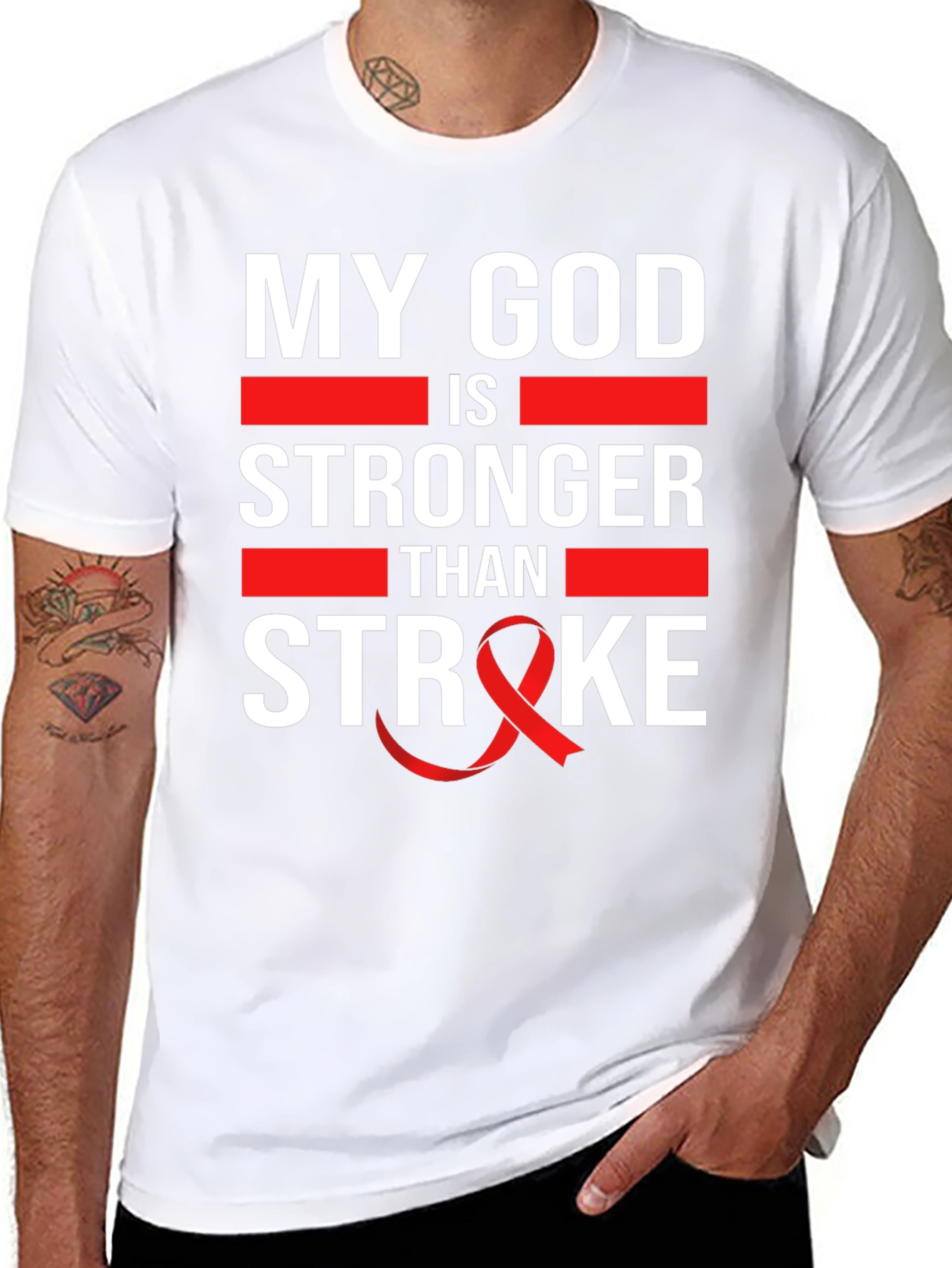 My God is Stronger Than Stroke Awareness T-Shirt
