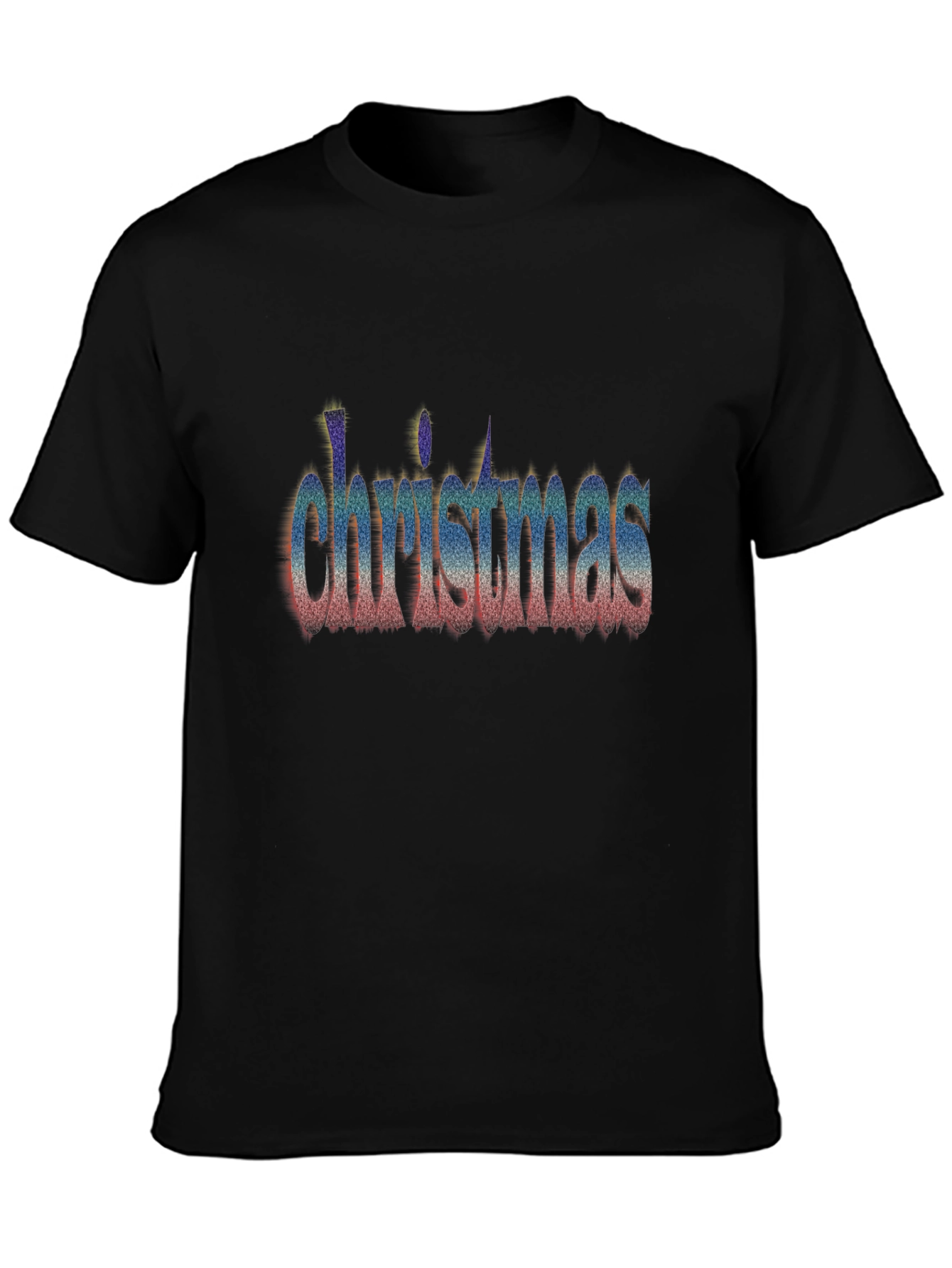 Christmas Word Art Black T-Shirt Holiday Festive