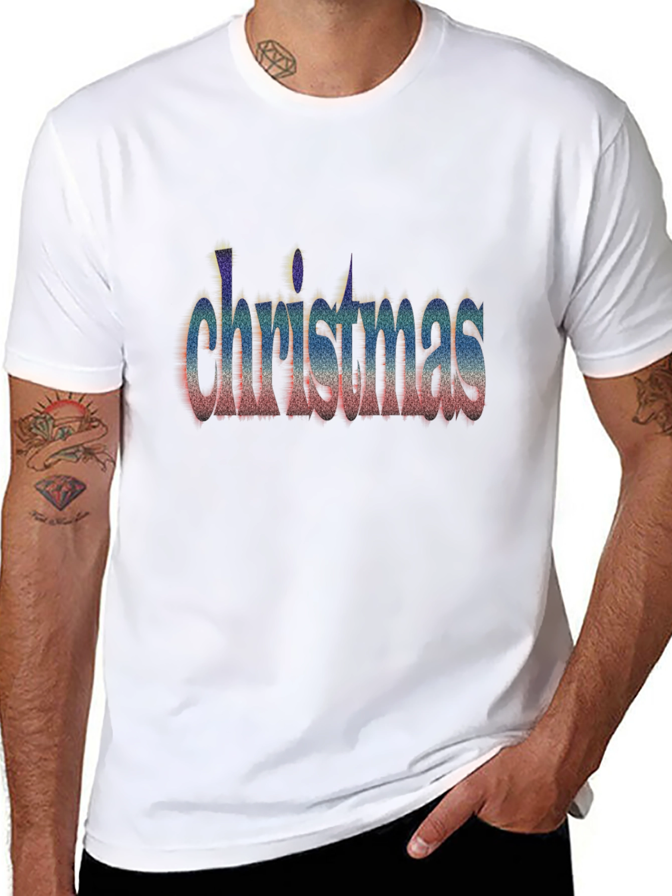 Christmas Word Art Black T-Shirt Holiday Festive