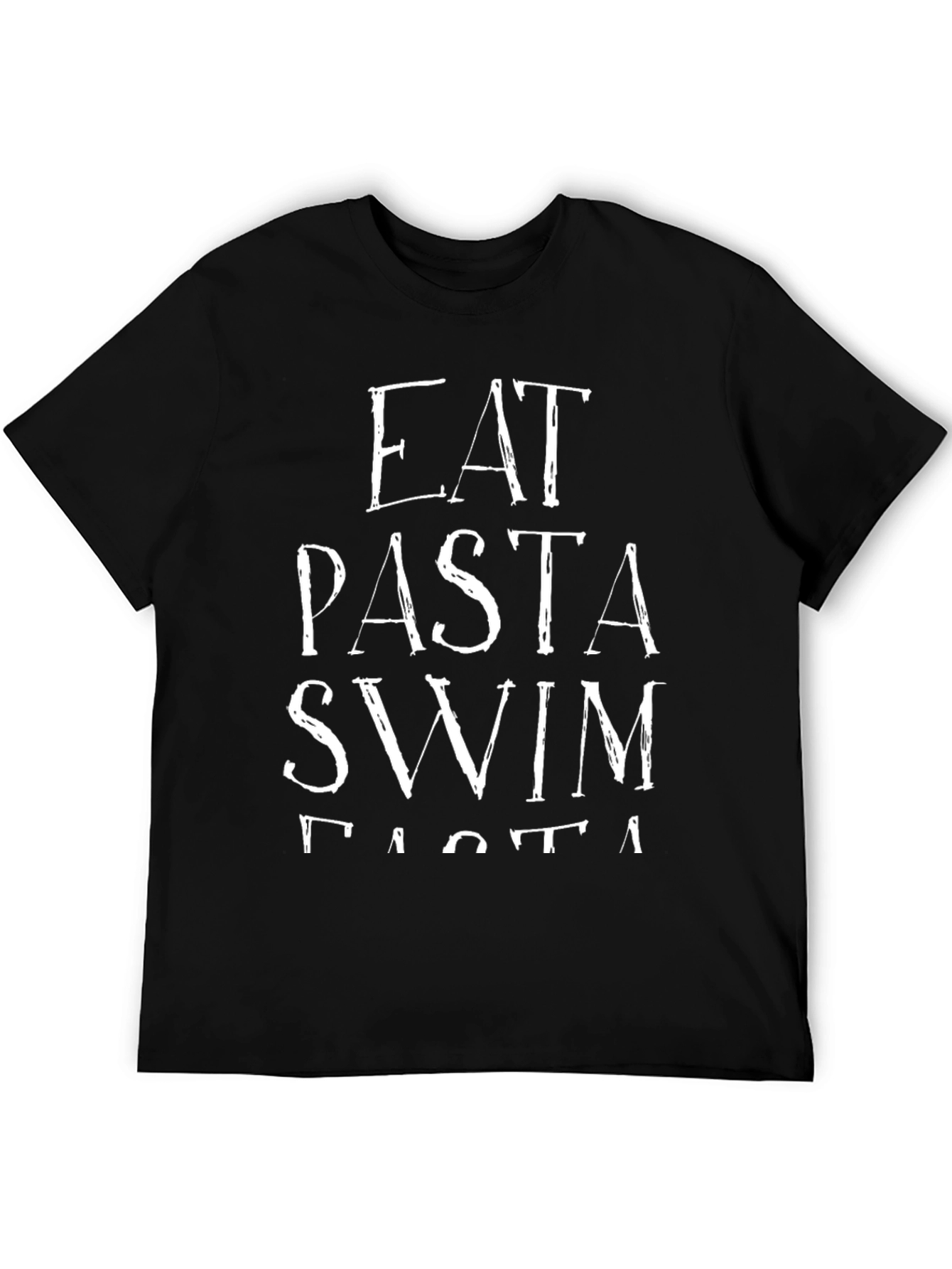 Eat Pasta Swim Faster Graphic Tee - Black