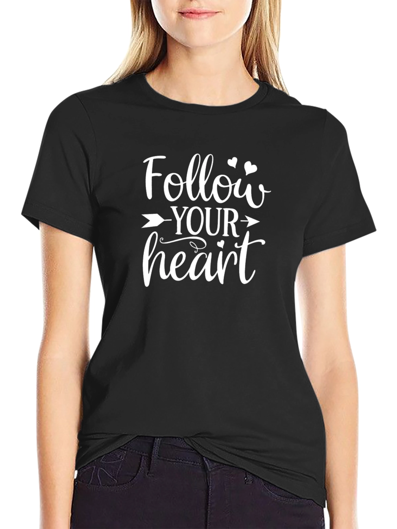 Follow Your Heart Black Graphic Tee