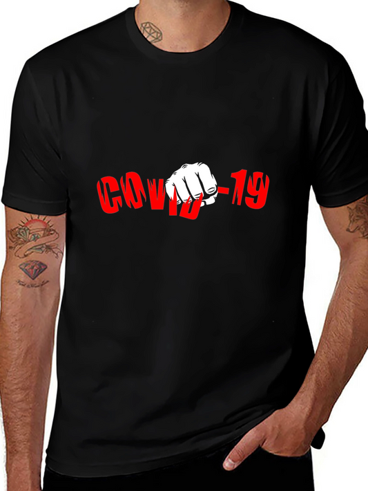COVID-19 Punch Black Graphic T-Shirt