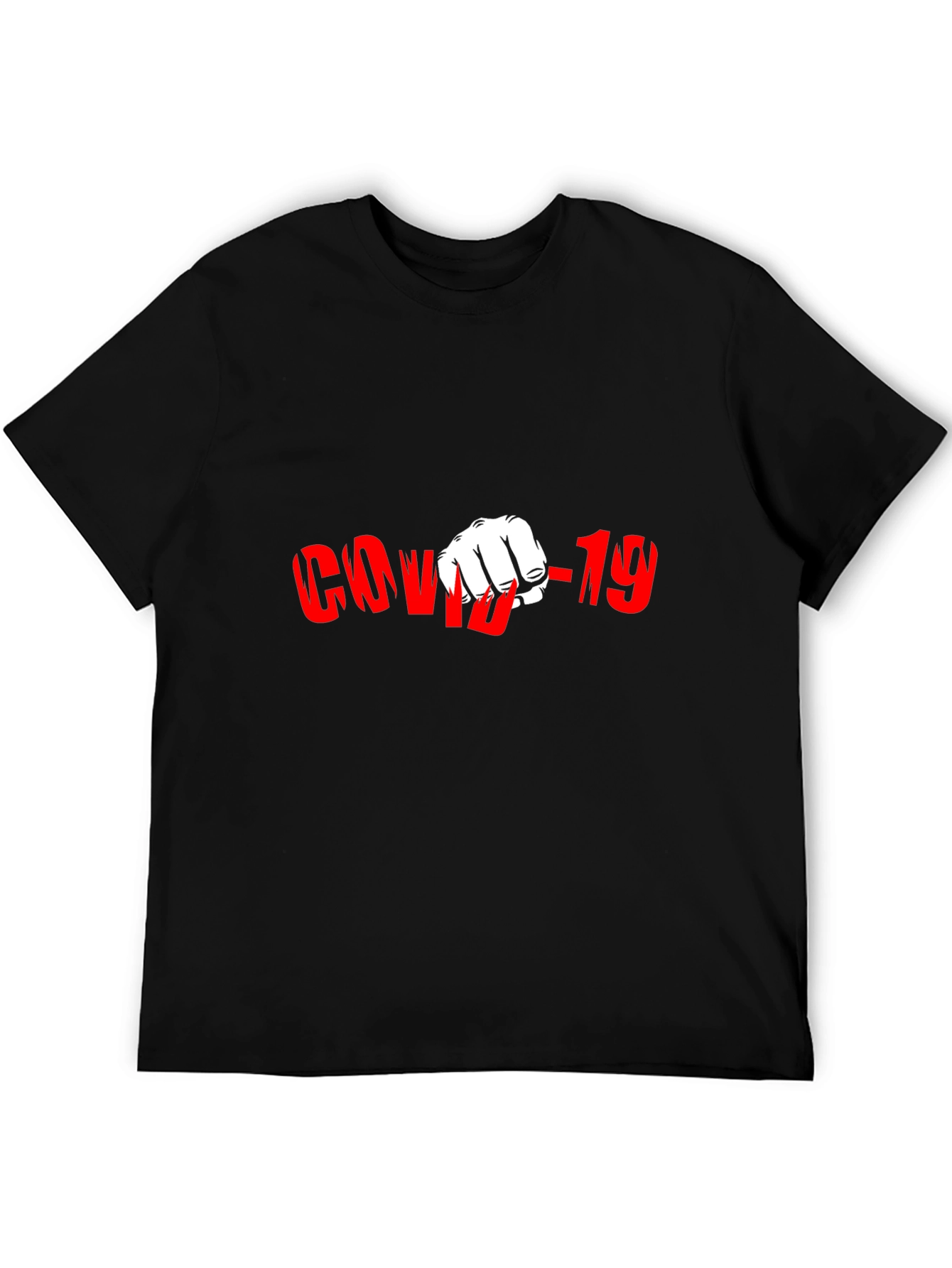 COVID-19 Punch Black Graphic T-Shirt