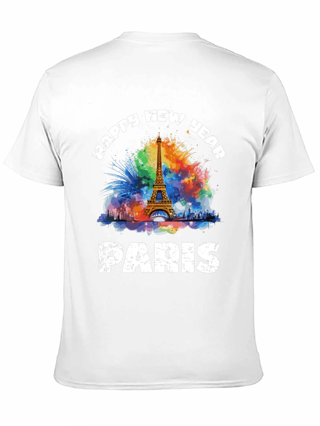 Paris New Year Graphic Tee - Black T-Shirt