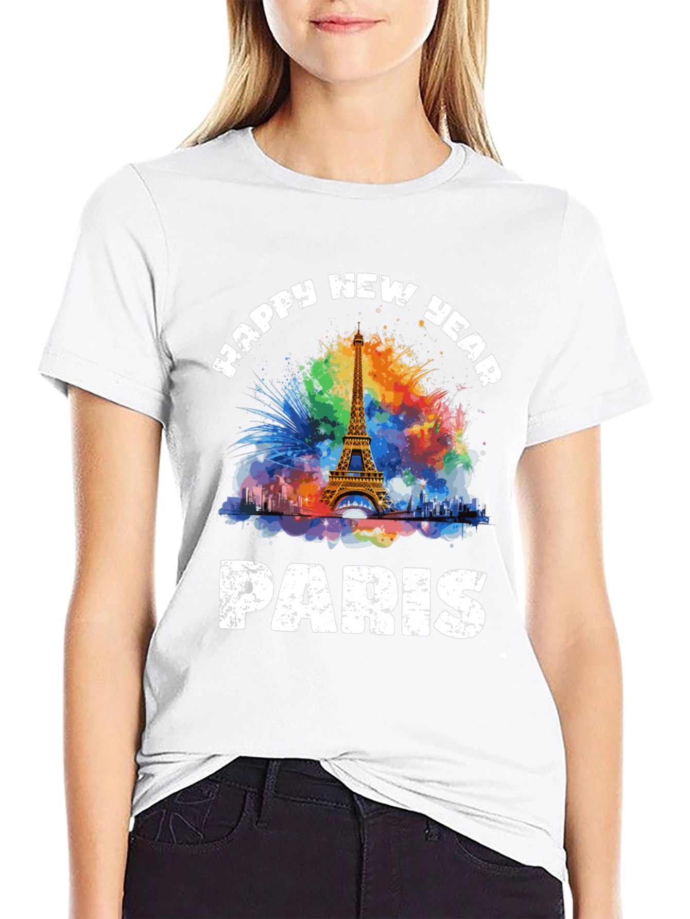 Paris New Year Graphic Tee - Black T-Shirt