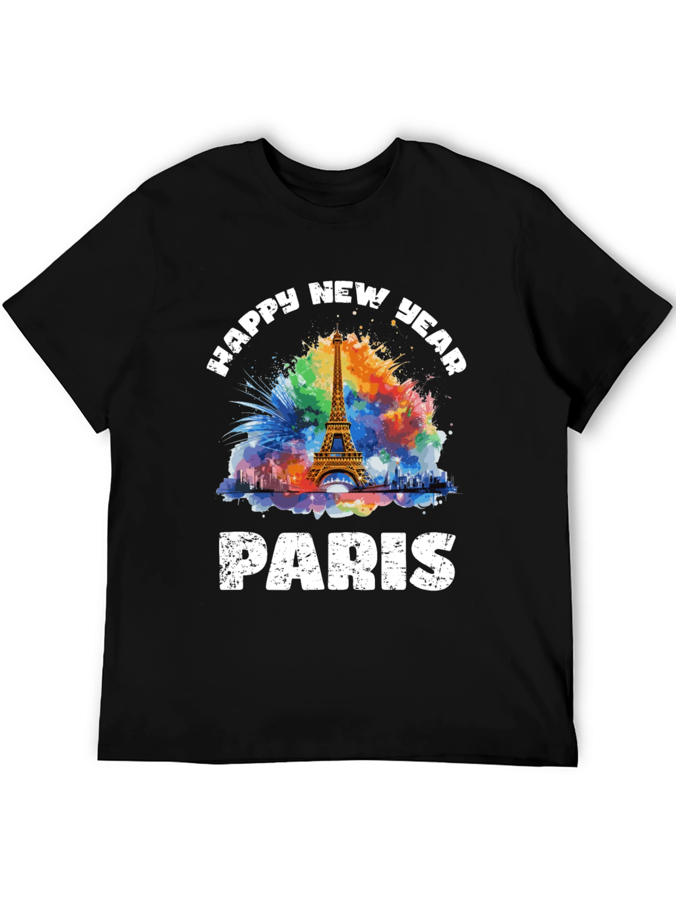 Paris New Year Graphic Tee - Black T-Shirt