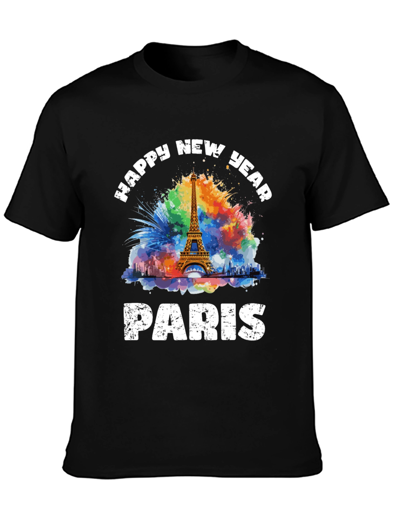 Paris New Year Graphic Tee - Black T-Shirt