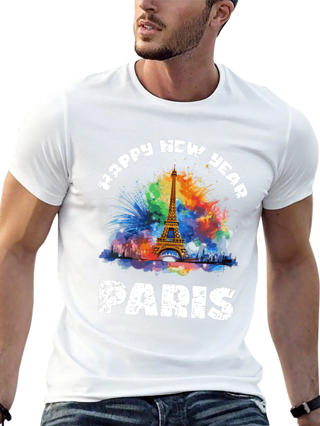 Paris New Year Graphic Tee - Black T-Shirt