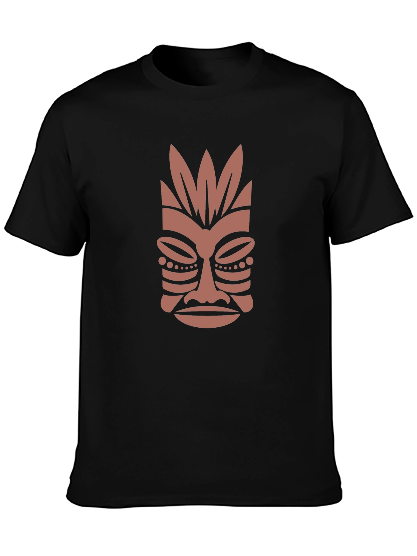 Tribal Mask Graphic Tee - Casual Style