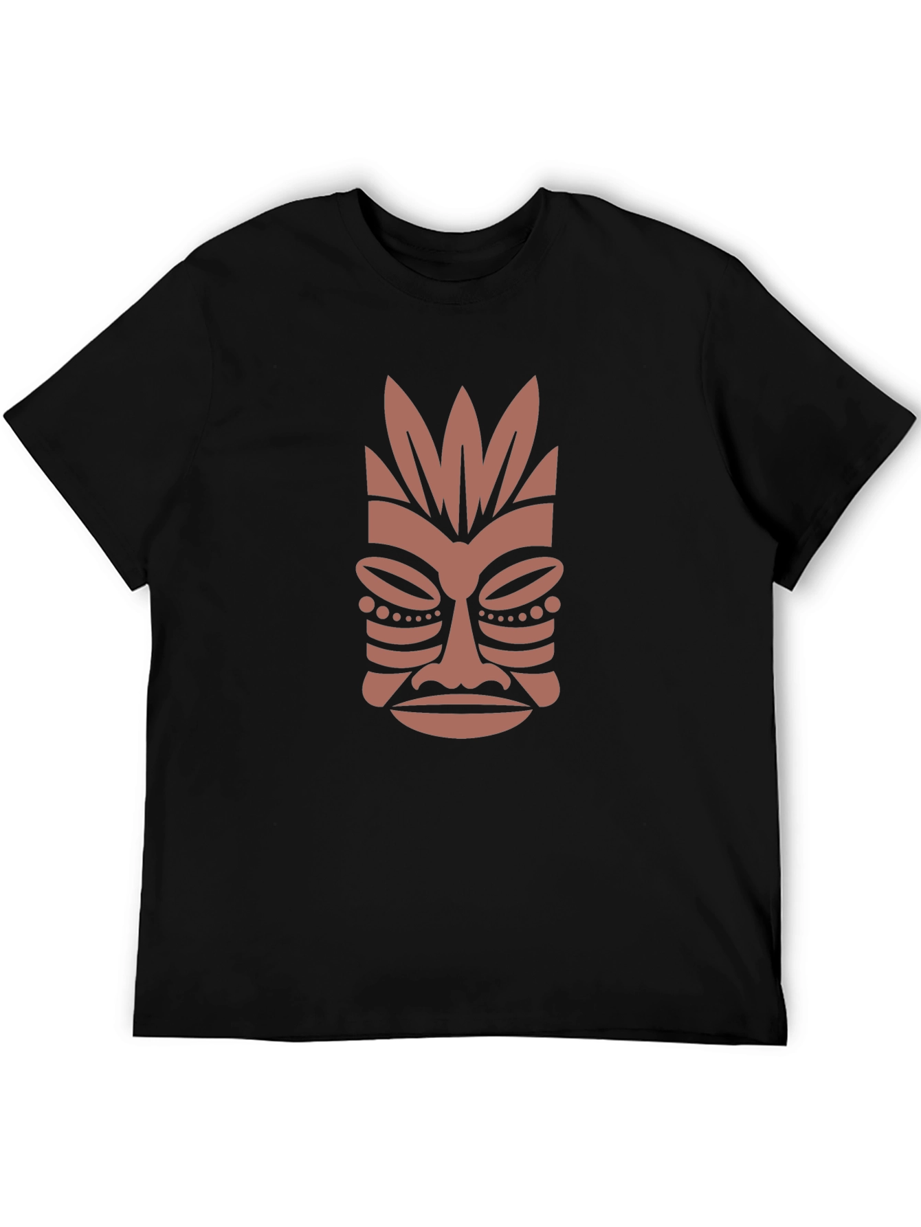 Tribal Mask Graphic Tee - Casual Style