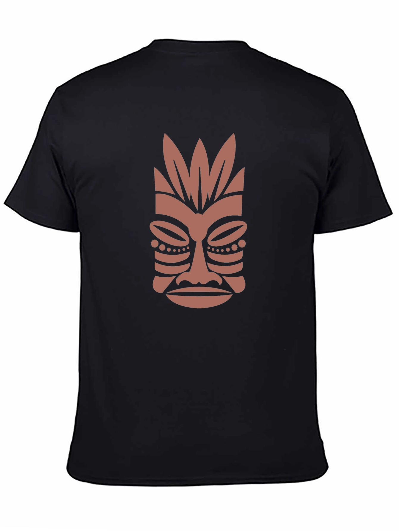 Tribal Mask Graphic Tee - Casual Style