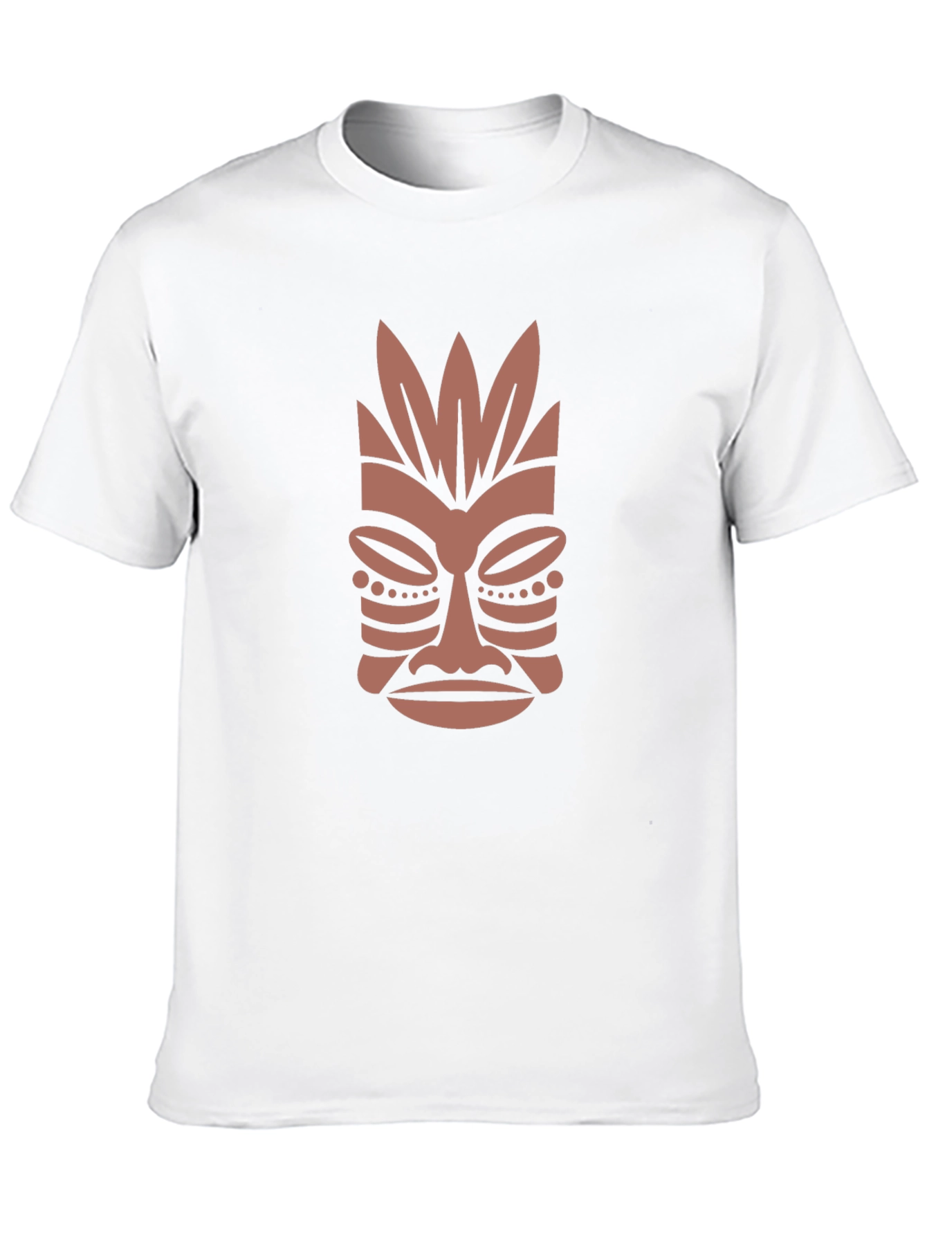 Tribal Mask Graphic Tee - Casual Style