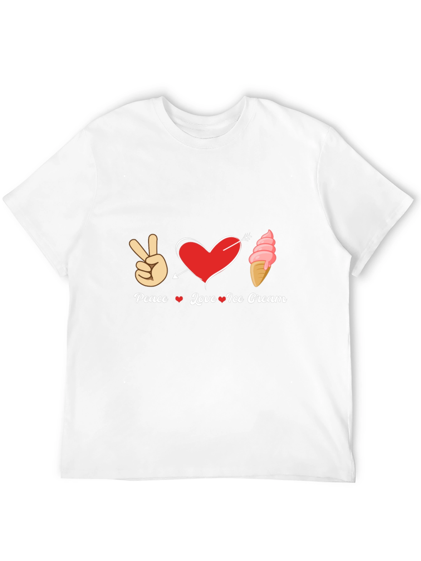 Peace Love Ice Cream Graphic T-Shirt