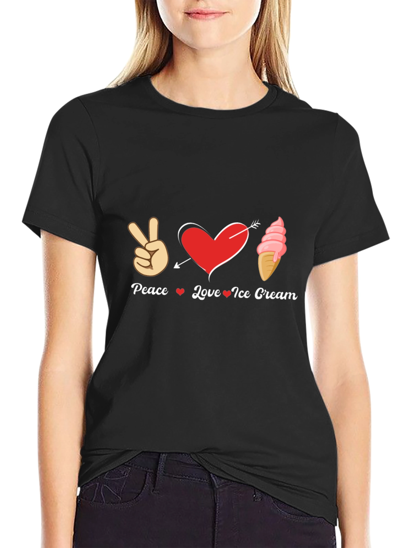 Peace Love Ice Cream Graphic T-Shirt