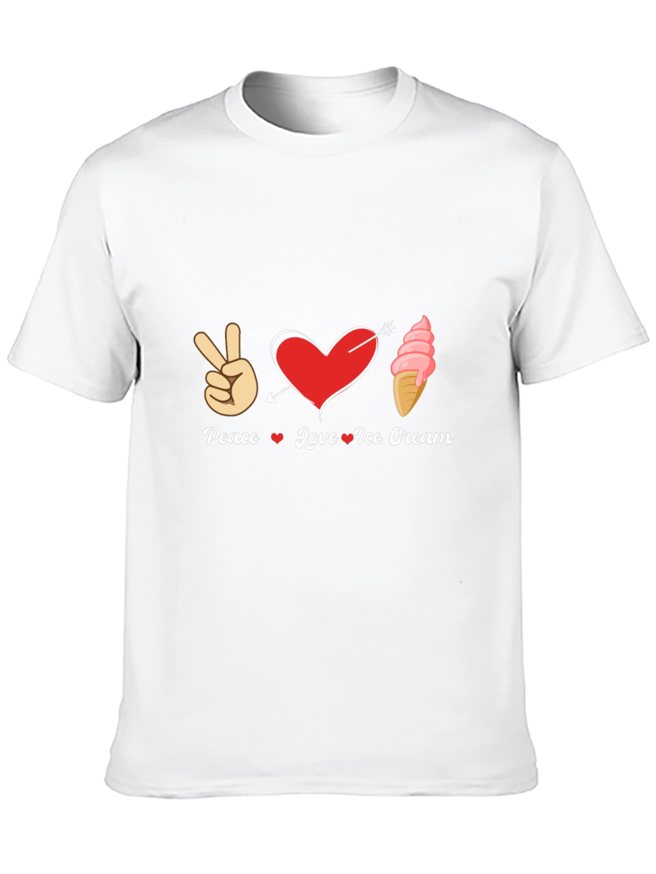 Peace Love Ice Cream Graphic T-Shirt