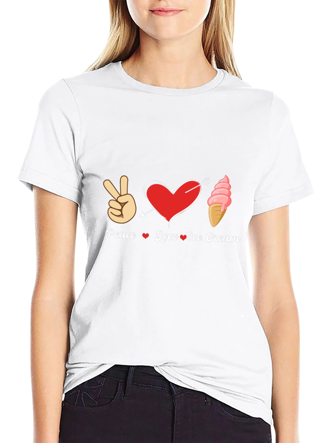 Peace Love Ice Cream Graphic T-Shirt