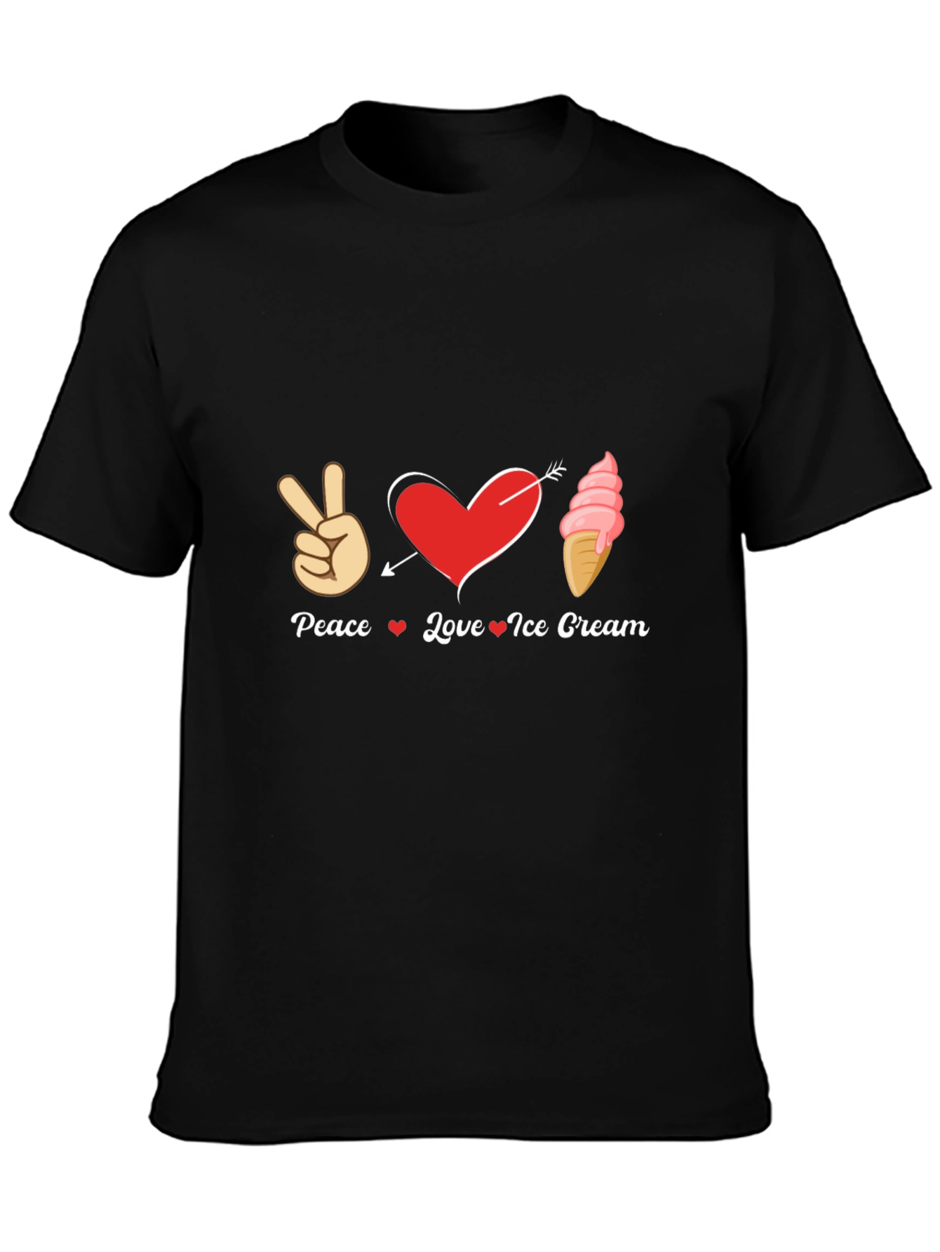 Peace Love Ice Cream Graphic T-Shirt