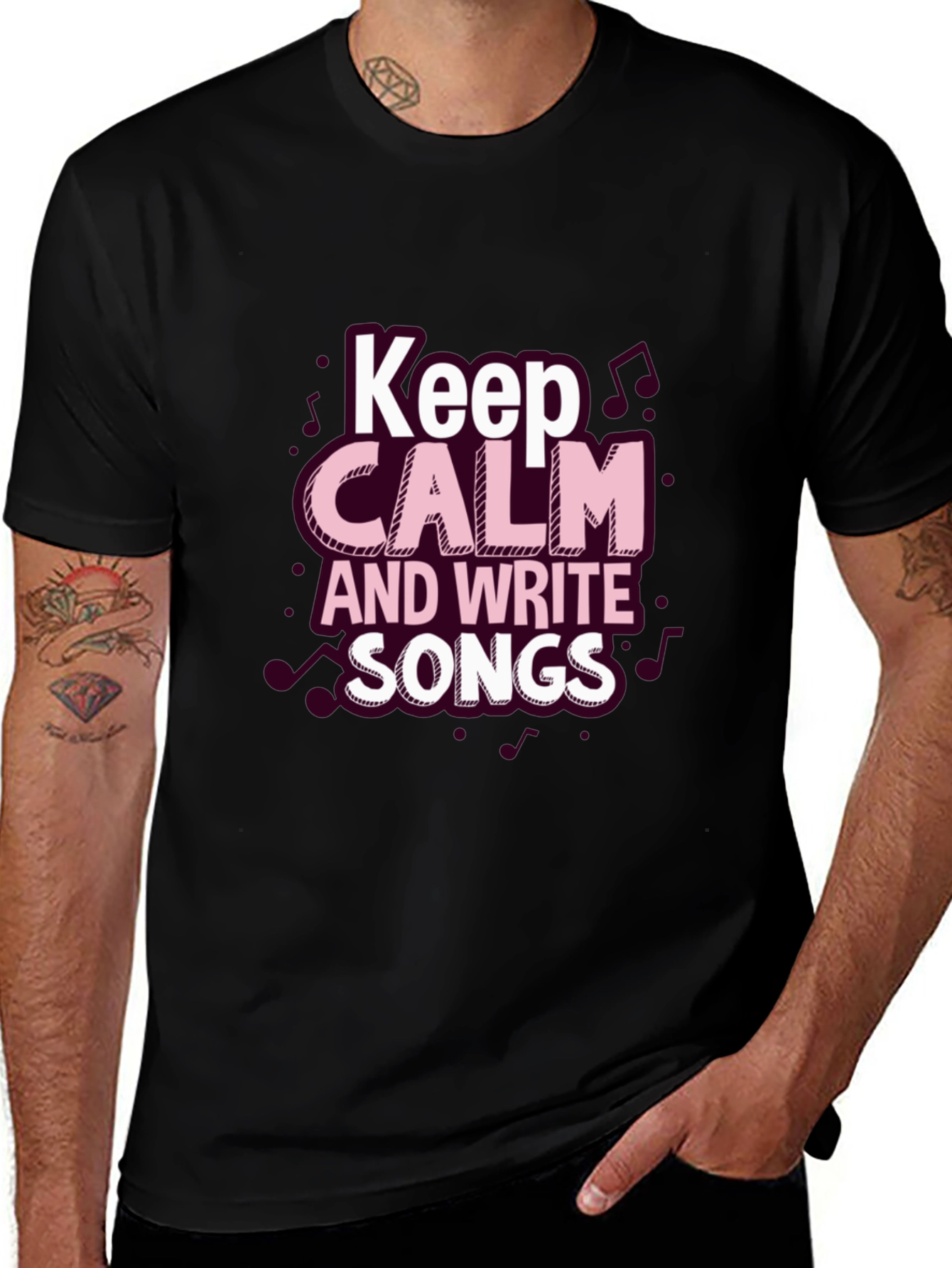 Keep Calm & Write Songs Black T-Shirt