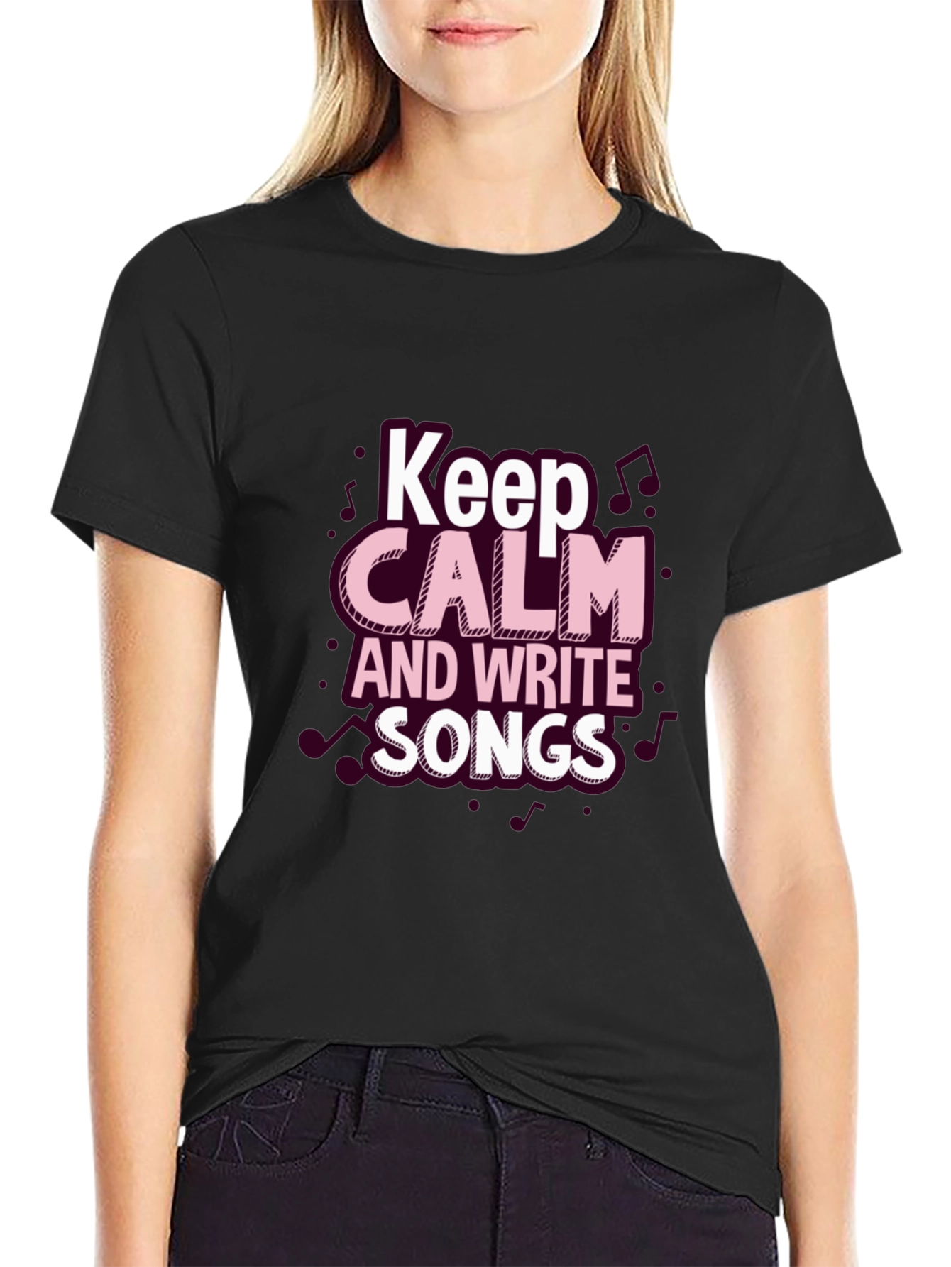 Keep Calm & Write Songs Black T-Shirt