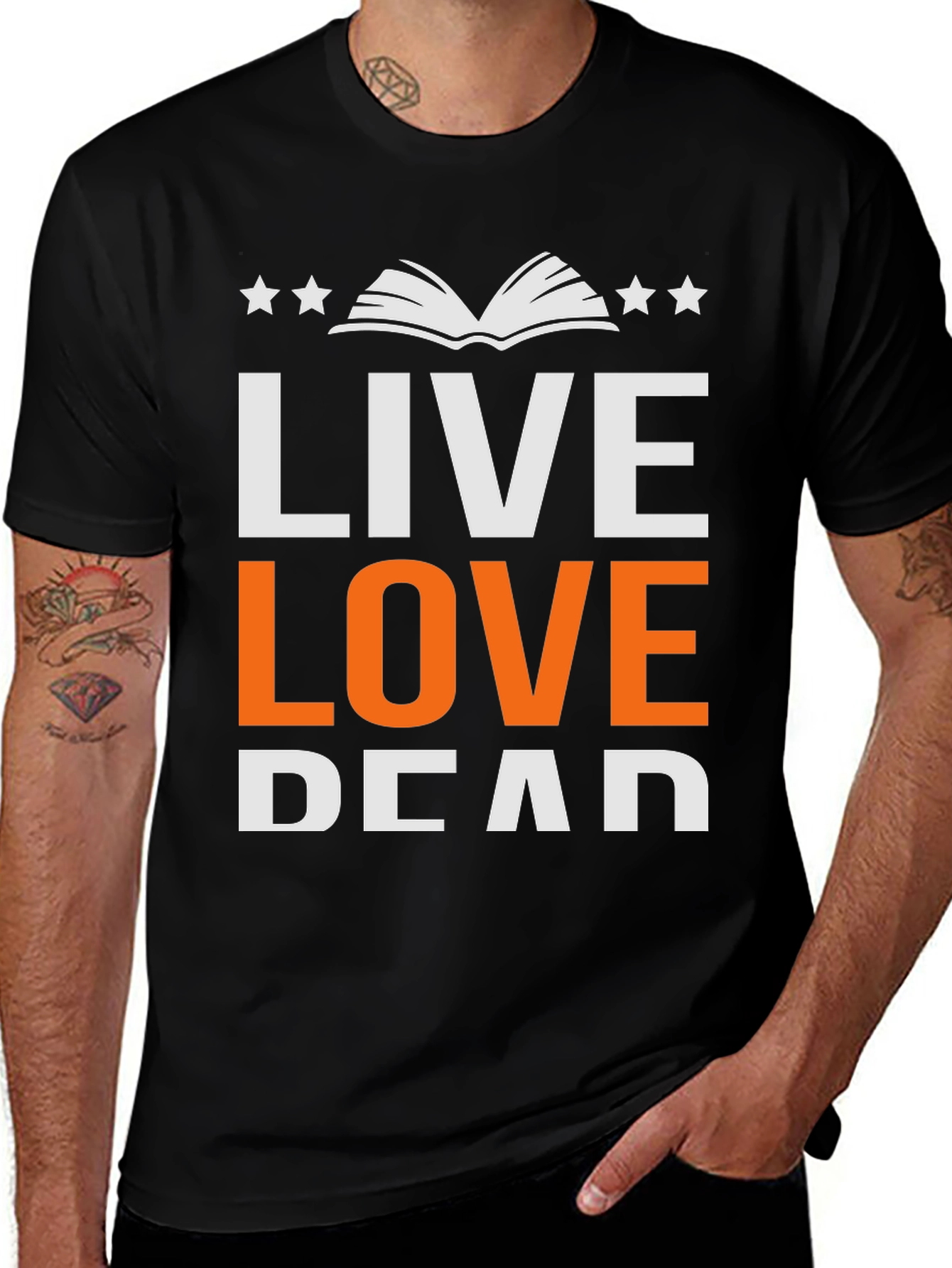 Live Love Read Bookworm Graphic Tee